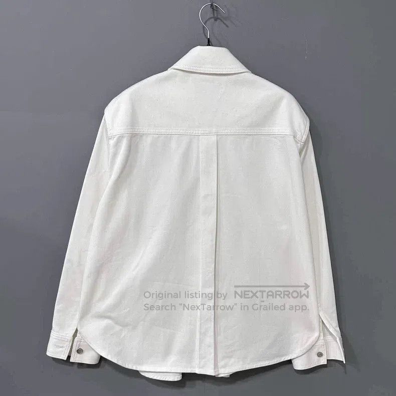 Loewe Loewe White Leather Badge Logo Shirt Jacket Size XS / US 0-2 / IT 36-38 - 2 Thumbnail