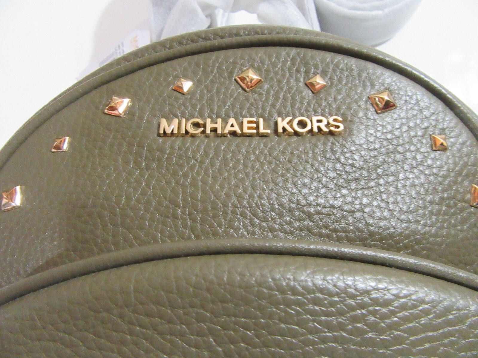 Michael Kors Michael Kors Abbey Leather Medium Studded Backpack Olive NEW Size ONE SIZE - 6 Thumbnail