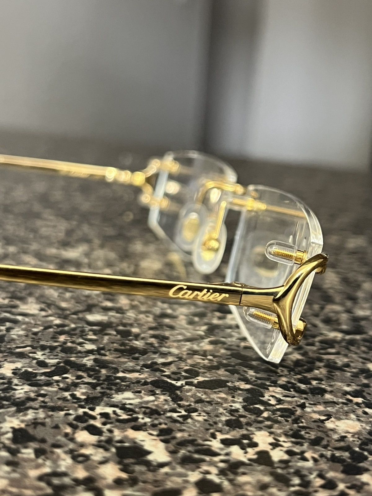 Vintage Vintage gold square glasses Size 46 - 2 Thumbnail