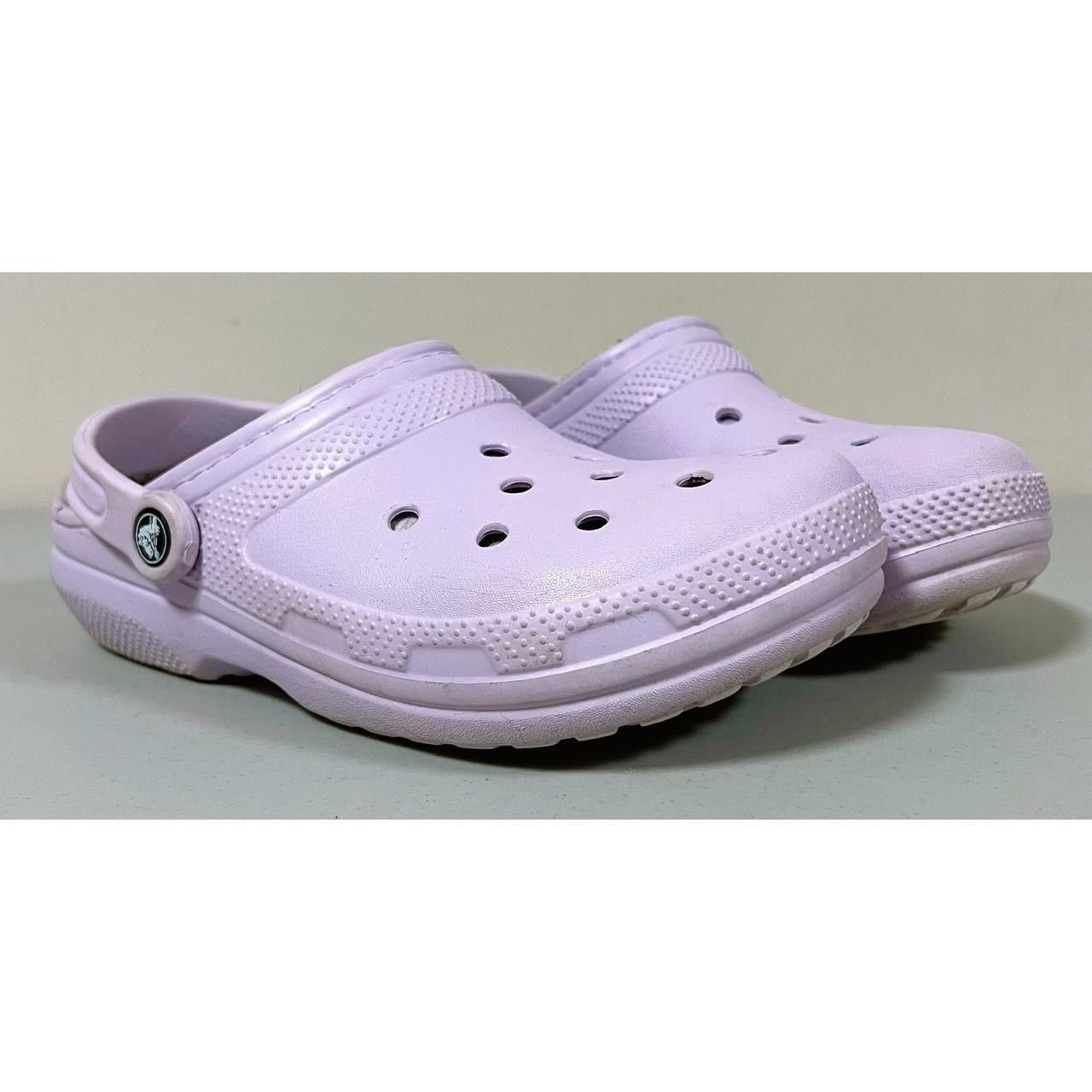 Crocs Classic Lavender Fur Lined Clogs Mules Shoes Size 💜