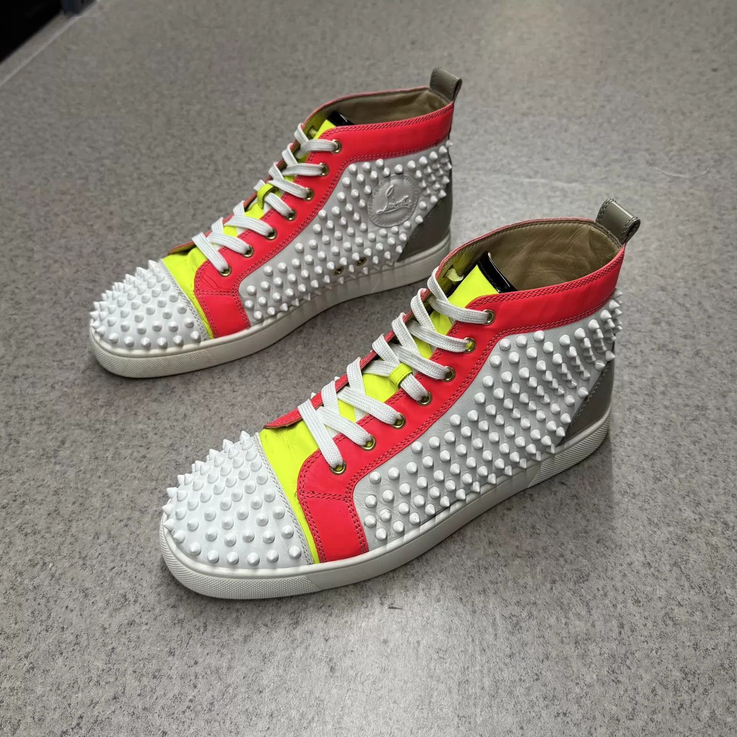 Christian Louboutin CL High-Top Candy Red Platform Sneaker 43 GUC Size US 10 / EU 43 - 5 Thumbnail