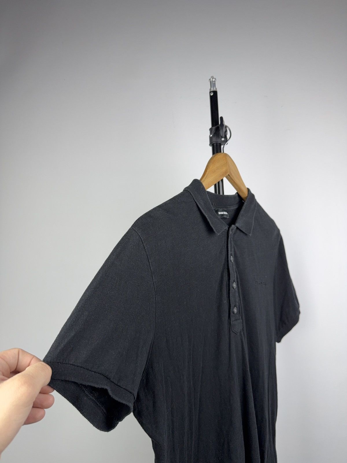 Diesel Luxury Diesel Black Slim Fit Polo Shirt Minimal Logo Size US L / EU 52-54 / 3 - 3 Thumbnail