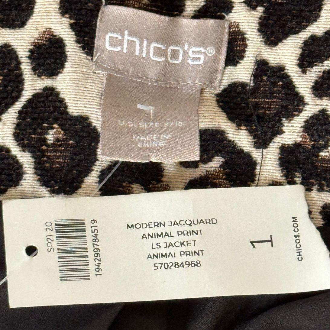 Chicos Chico’s Animal Print Jacquard Jacket Medium NWT Button Front Size M / US 6-8 / IT 42-44 - 13 Thumbnail