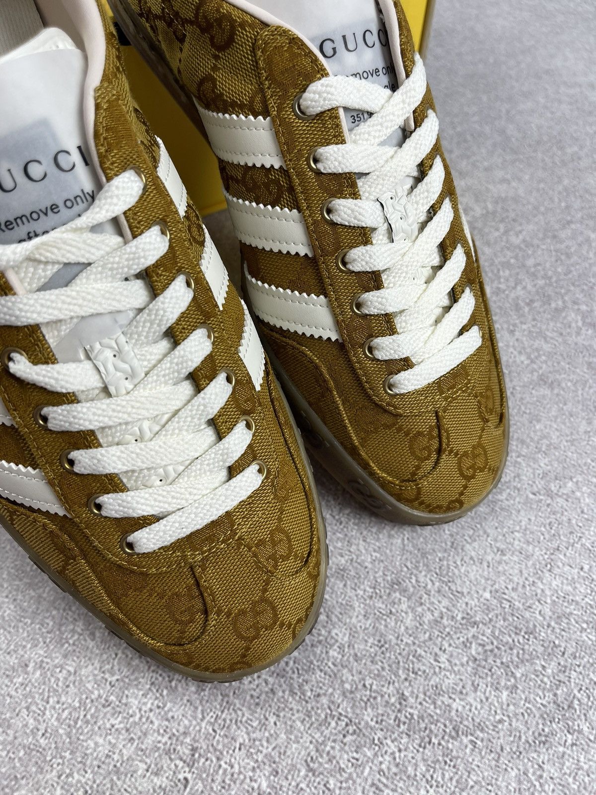 Gucci Adidas × Gucci Gazelle GG Monogram Sneakers Size 41 1/3 Size US 9 / IT 39 - 4 Thumbnail