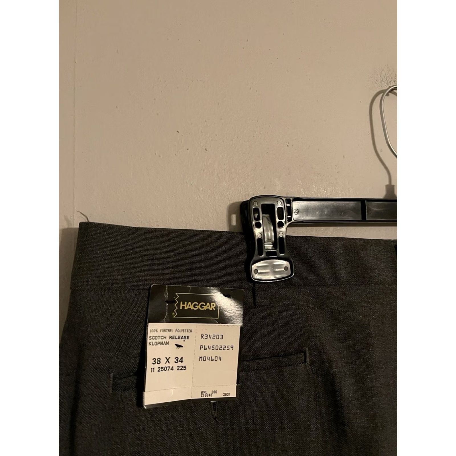 Haggar VINTAGE Haggar Scotch Release Klopman Gray Dress Pants Mens 38x34 Regular Flat Front Polyester Dress Pants Gray 90s? Mens Size US 38 / EU 54 - 2 Thumbnail