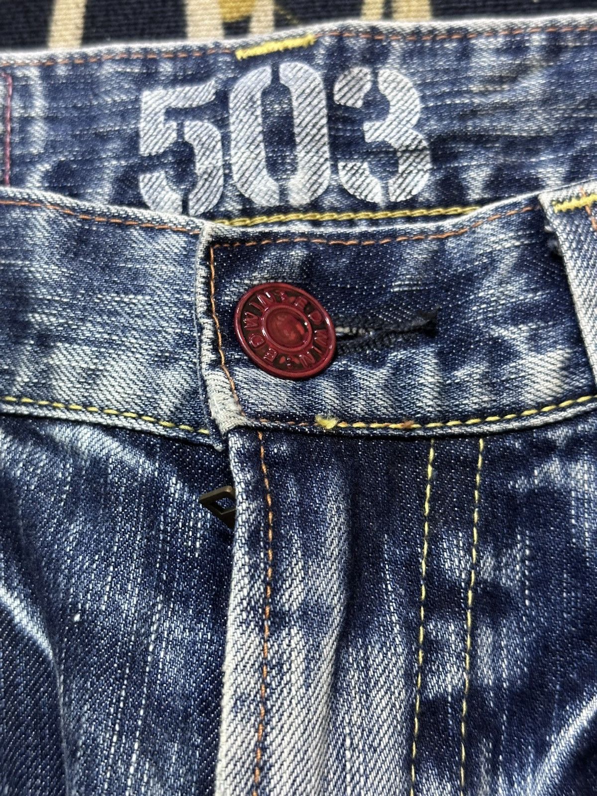 Edwin Vintage Edwin 503 Bluetrip Flare Faded Grunge Denim Size US 31 - 7 Thumbnail