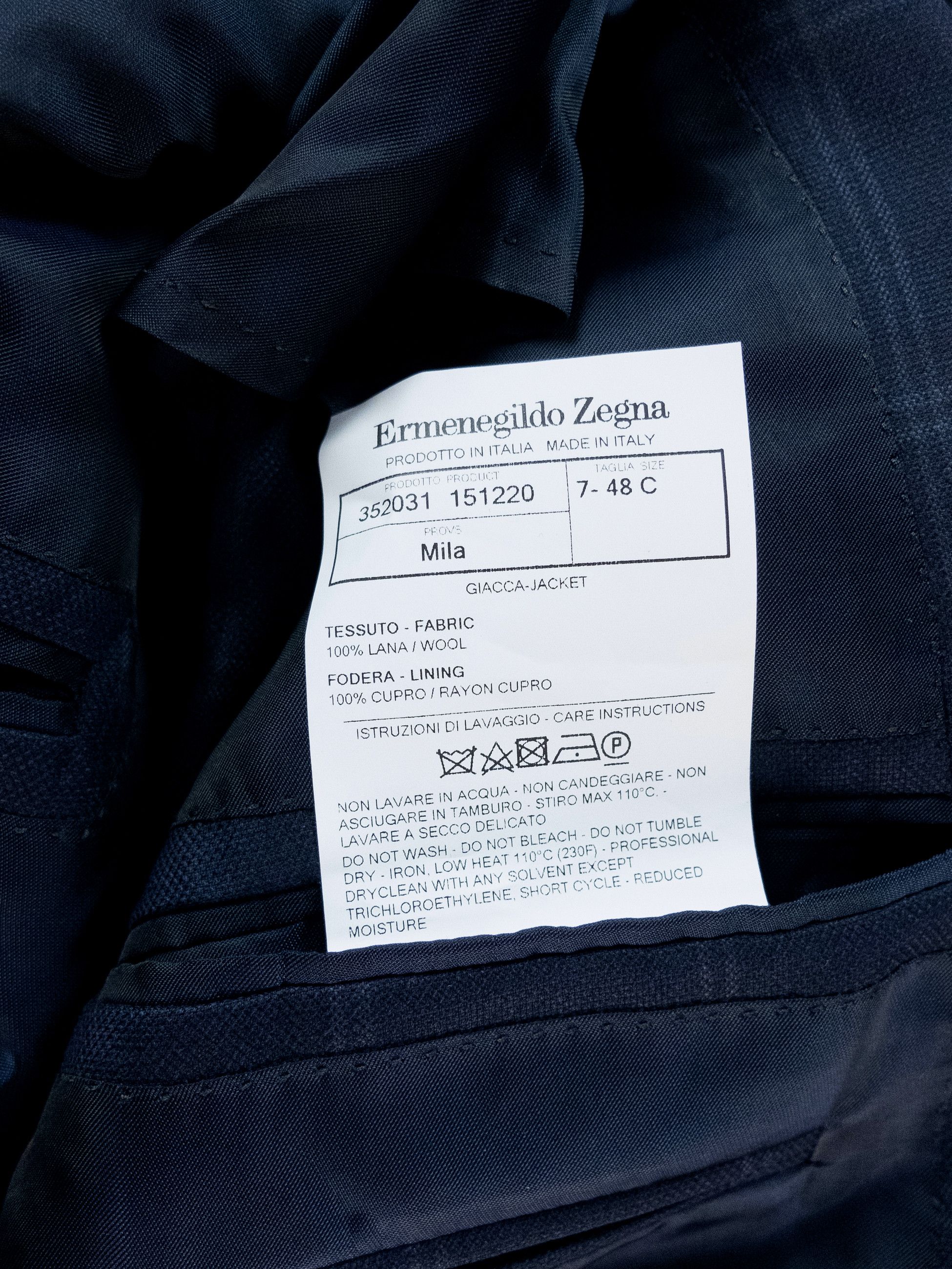 Ermenegildo Zegna ERMENEGILDO ZEGNA navy blue windowpane wool sportcoat 38C Size 38S - 11 Thumbnail