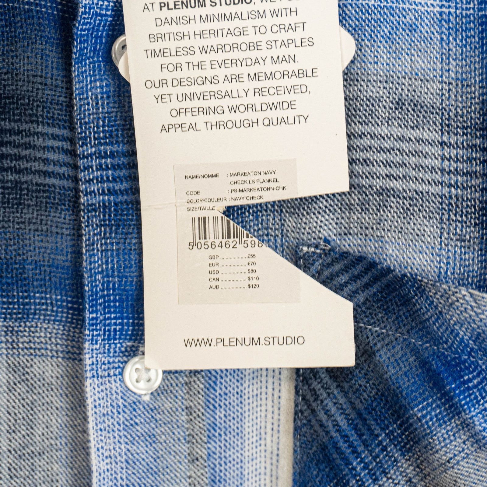 Other PLENUM STUDIO Markeaton Navy Check LS Flannel Shirt M Size US M / EU 48-50 / 2 - 6 Thumbnail