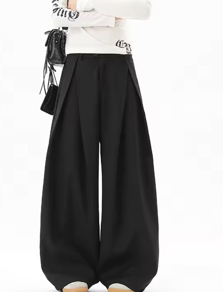 Japanese Brand Ultra-Wide Leg High-Waisted Pleated Trousers Size US 34 / EU 50 - 3 Thumbnail