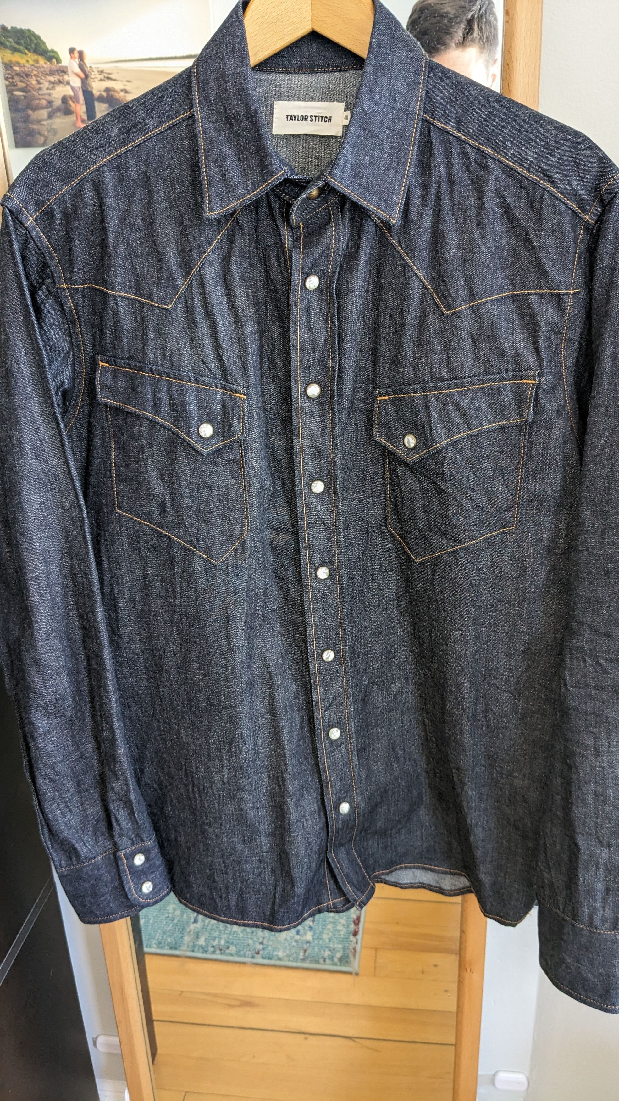 image of Taylor Stitch Western Shirt Indigo Nihon Menpu, Men's (Size Medium)