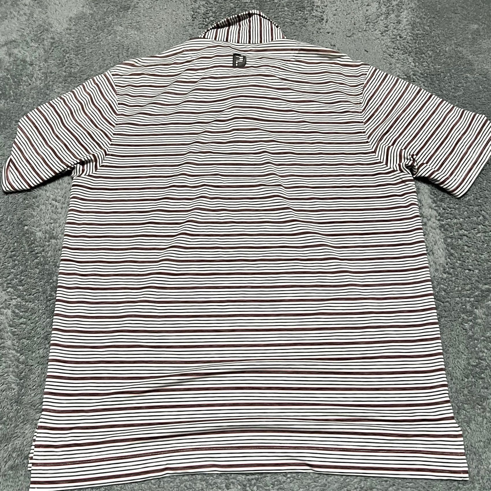 Footjoy Footjoy Polo Shirt Mens Large Performance Striped Golf Red Gray Mens L Red Striped Golf Polo T-Shirt Size US L / EU 52-54 / 3 - 3 Thumbnail