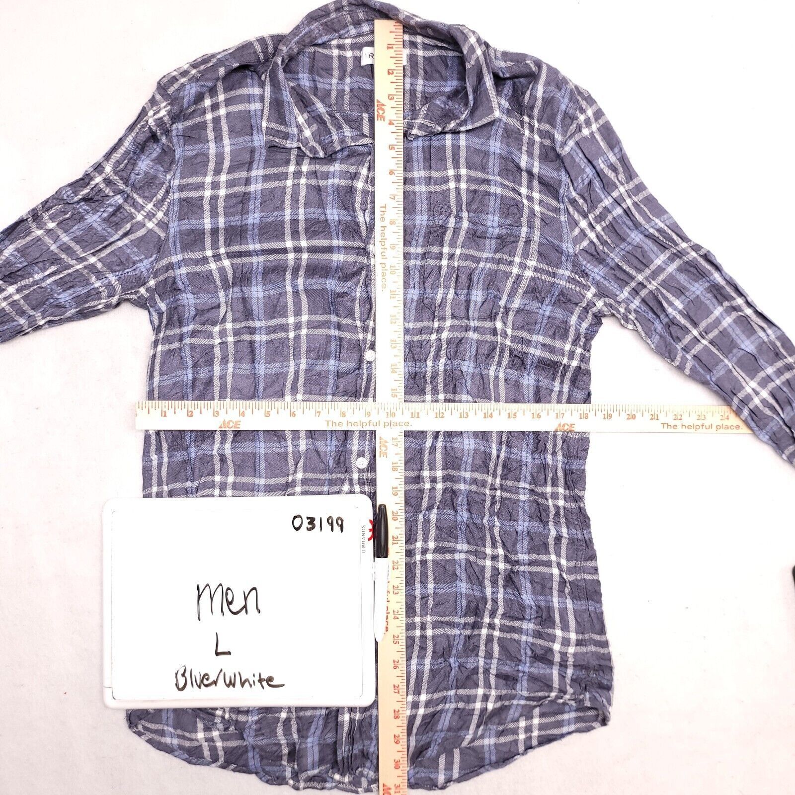 The Rail The Rail Tartan Flannel Shirt Mens Size Large L Blue White Size US L / EU 52-54 / 3 - 6 Thumbnail