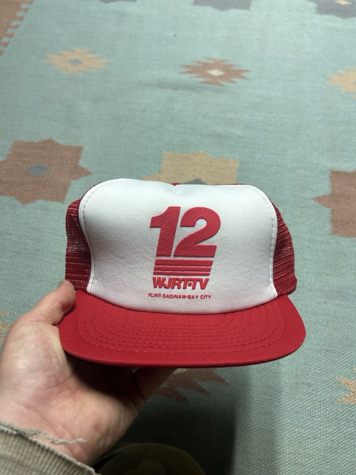 Vintage trucker hat WJRT TV ABC flint Saginaw bay city Michigan news Size ONE SIZE - 2 Thumbnail