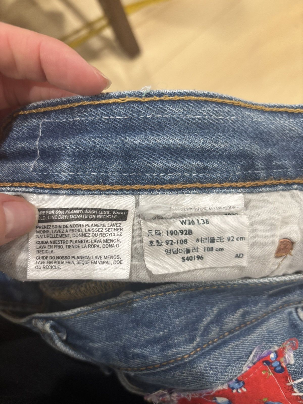 Other Res Ipsa Custom Levis 501 Patchwork Paint Splatter Jeans Men Size US 36 / EU 52 - 7 Thumbnail