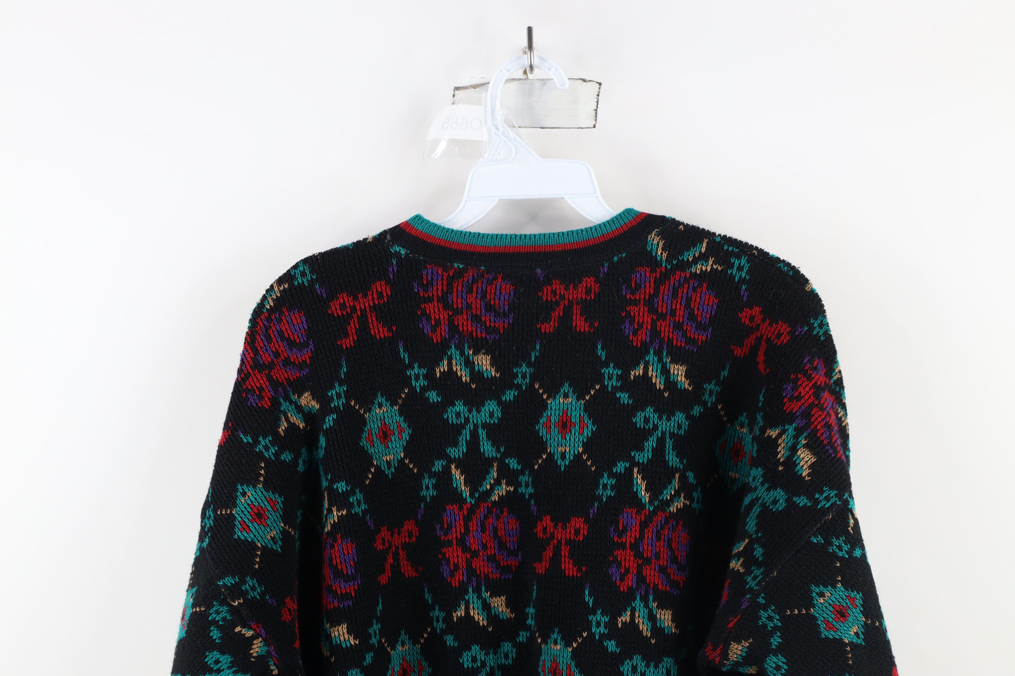 Vintage Vintage 90s Streetwear Argyle Bowtie Flower Knit Sweater USA Size M / US 6-8 / IT 42-44 - 9 Thumbnail