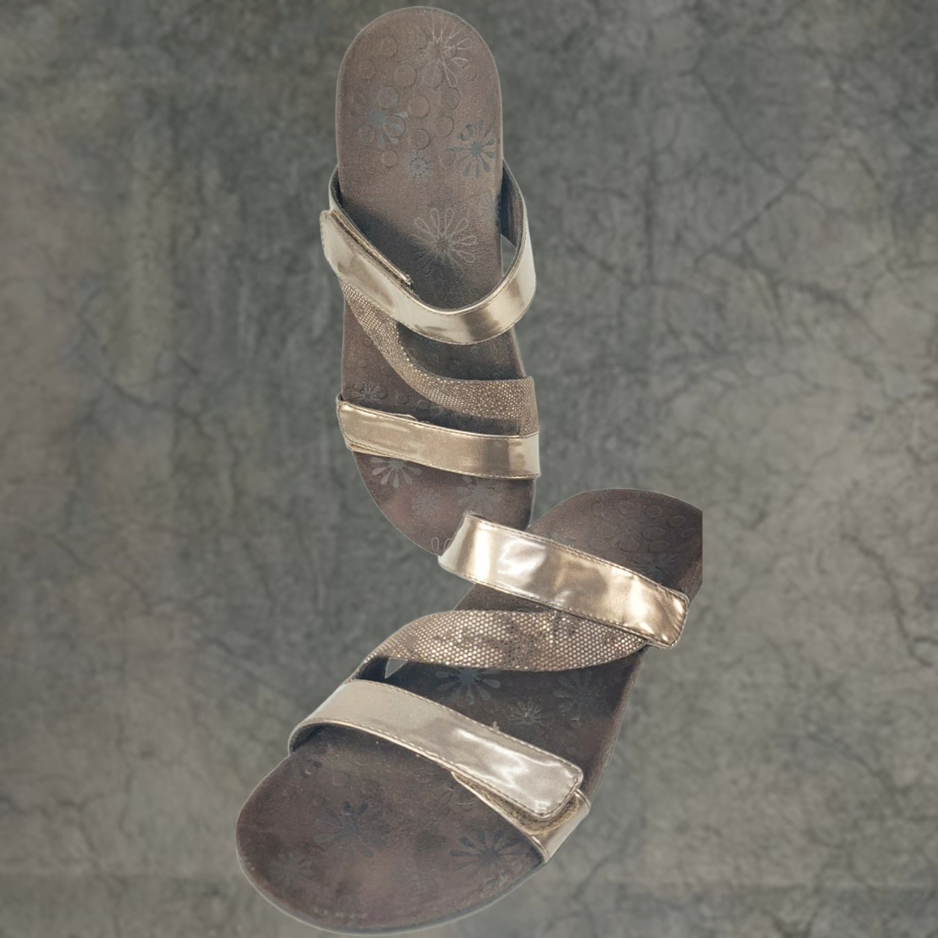 Vionic Vionic Jodie Sandals Flip Flops Boho Comfy Women's Sz 8M Brown Metallic ECU Size US 8 / IT 38 - 1 Thumbnail