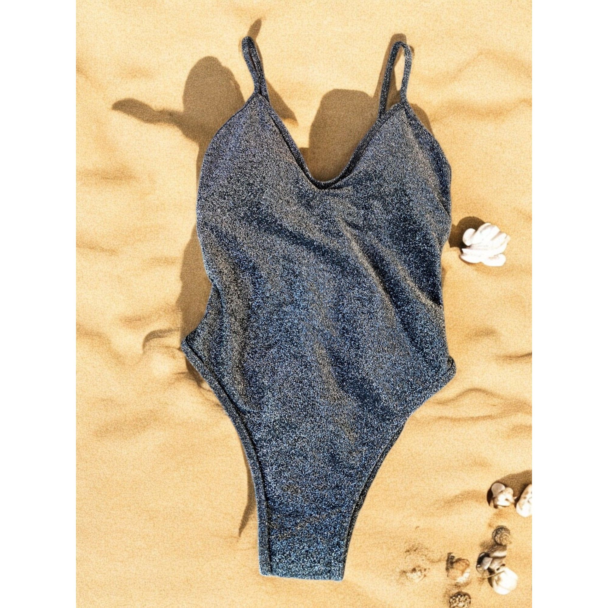 Other Love & Sports Women's Amalfi Metallic V-Neck One-Piece Swims Size S / US 4 / IT 40 - 1 Thumbnail