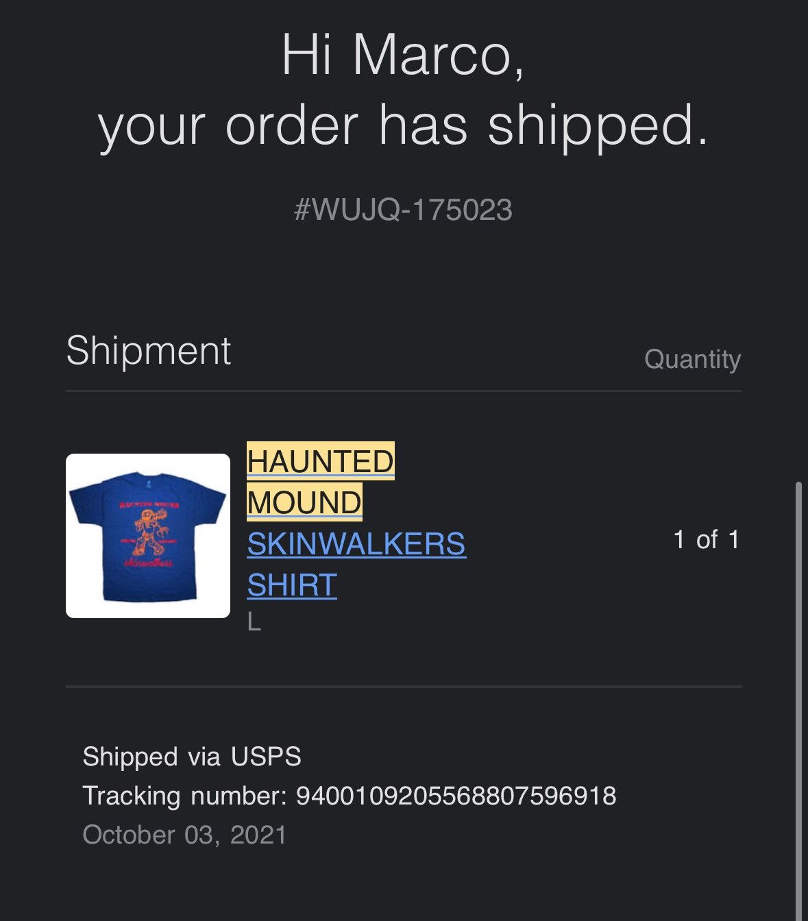 Haunted Mound Haunted Mound Skinwalker Tee Size US M / EU 48-50 / 2 - 3 Thumbnail