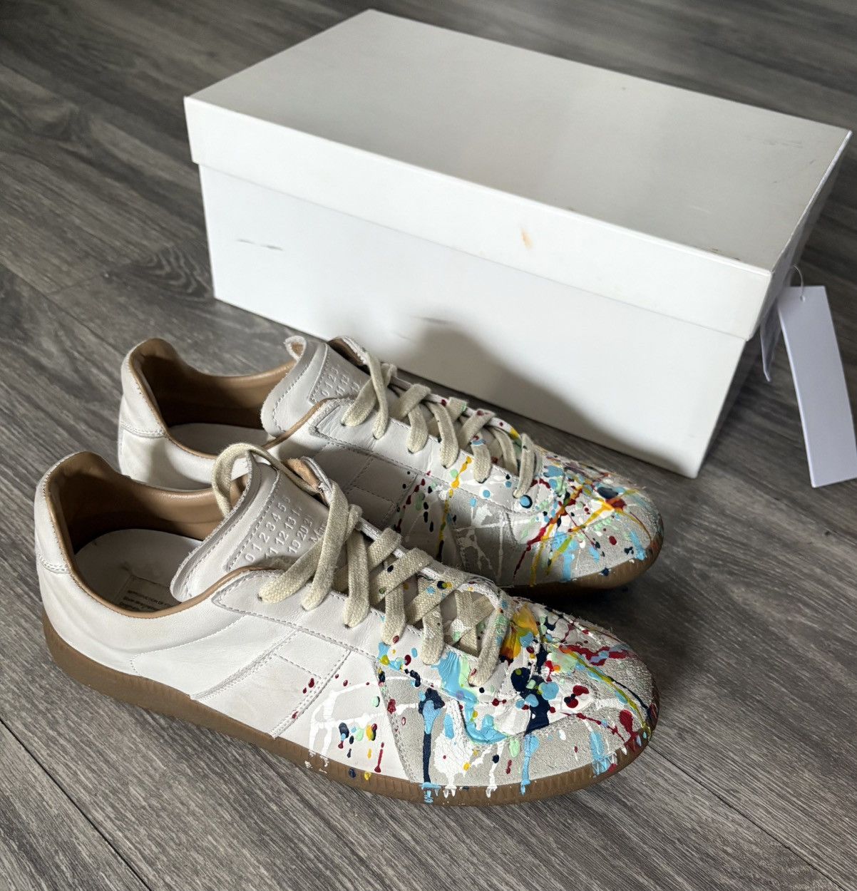 Maison margiela paint splatter sneakers