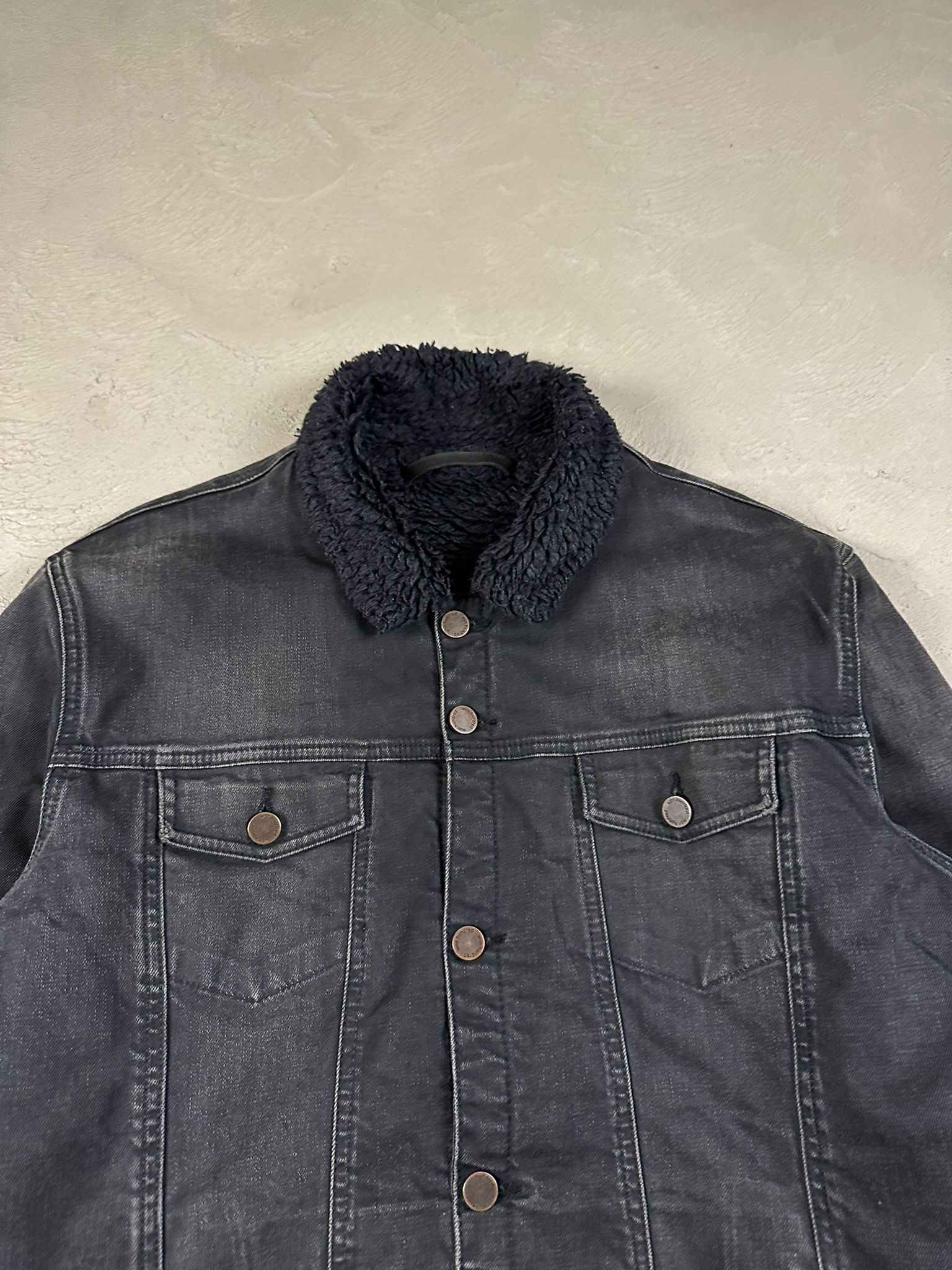 Won Hundred Won Hundered Sherpa Denim Washed Faded Boxy Jacket Size US M / EU 48-50 / 2 - 4 Thumbnail