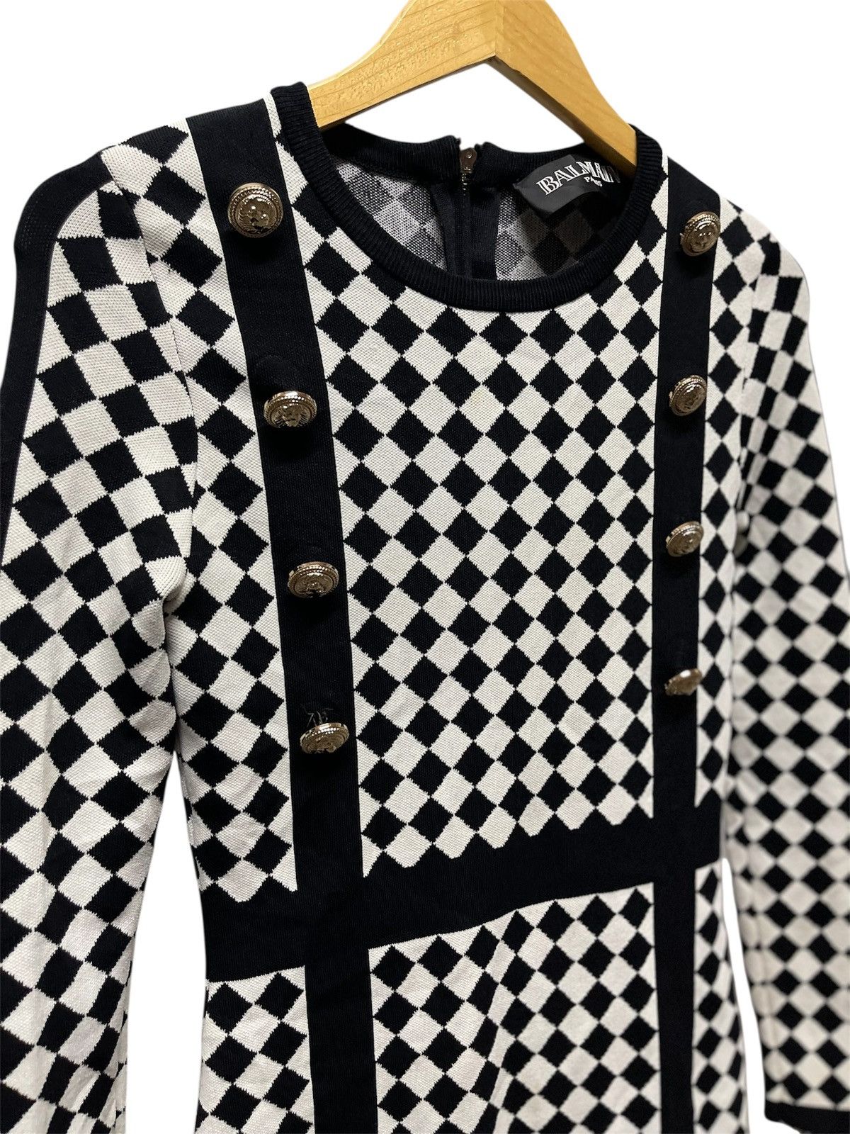 Balmain BALMAIN Mini Dress Whit a Geometric Pattenr Size S / US 4 / IT 40 - 4 Thumbnail