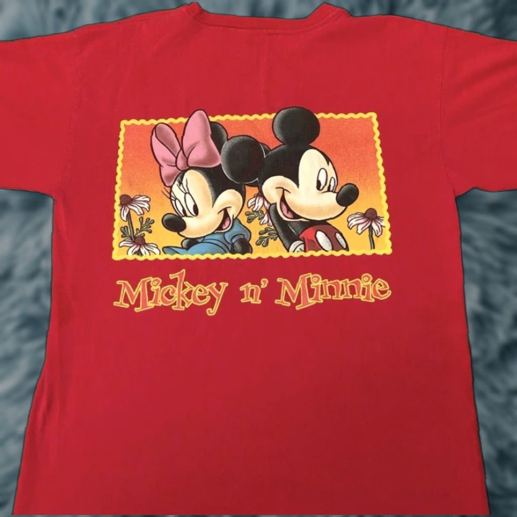 Disney VINTAGE 90s Disney Mickey & Minnie Mouse Graphic Shirt Red XL Mens Size US XL / EU 56 / 4 - 1 Thumbnail