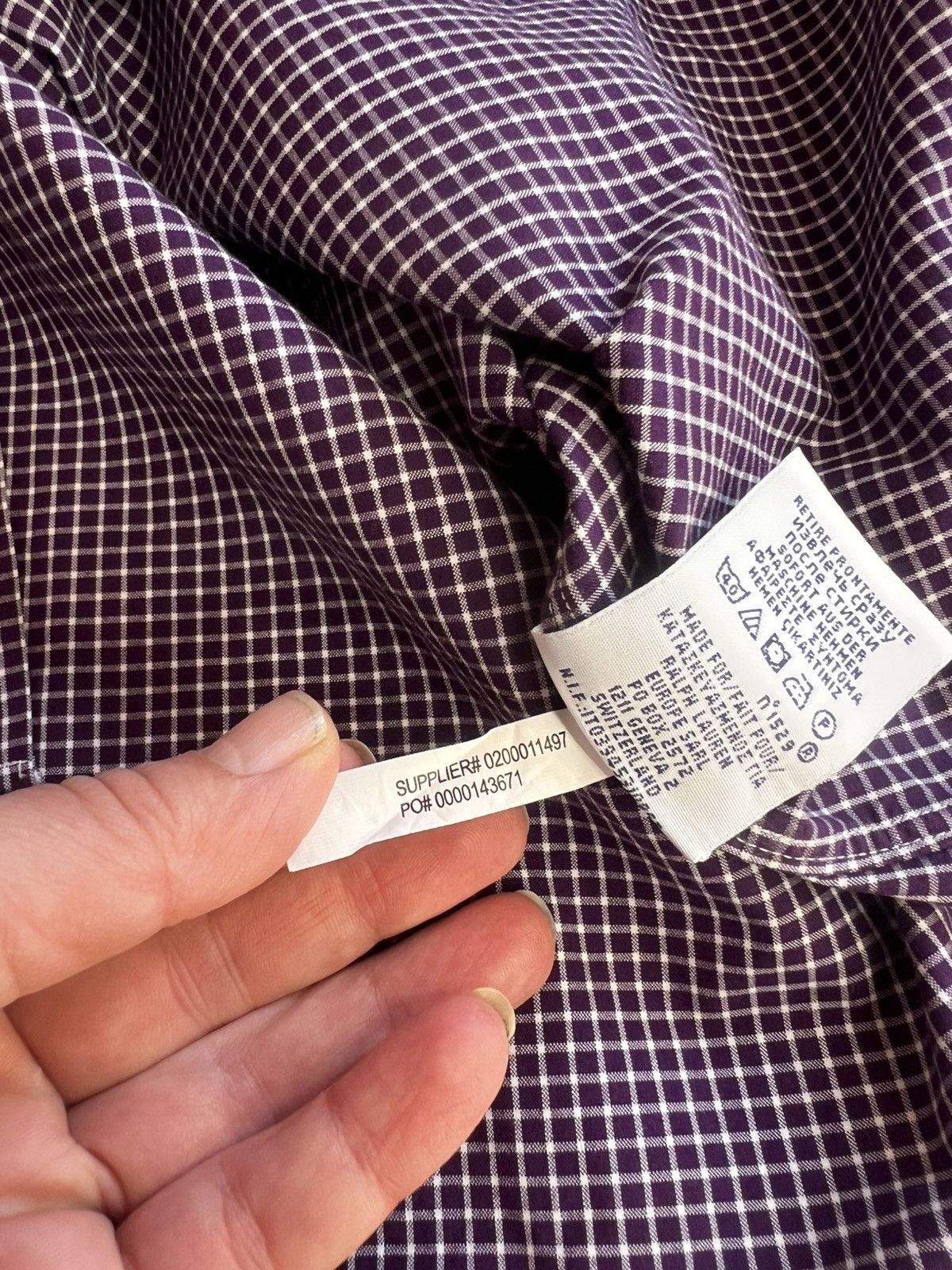 Polo Ralph Lauren Polo Ralph Lauren Purple Check Poplin Shirt 17 43 XL Cotton Size US XL / EU 56 / 4 - 9 Thumbnail