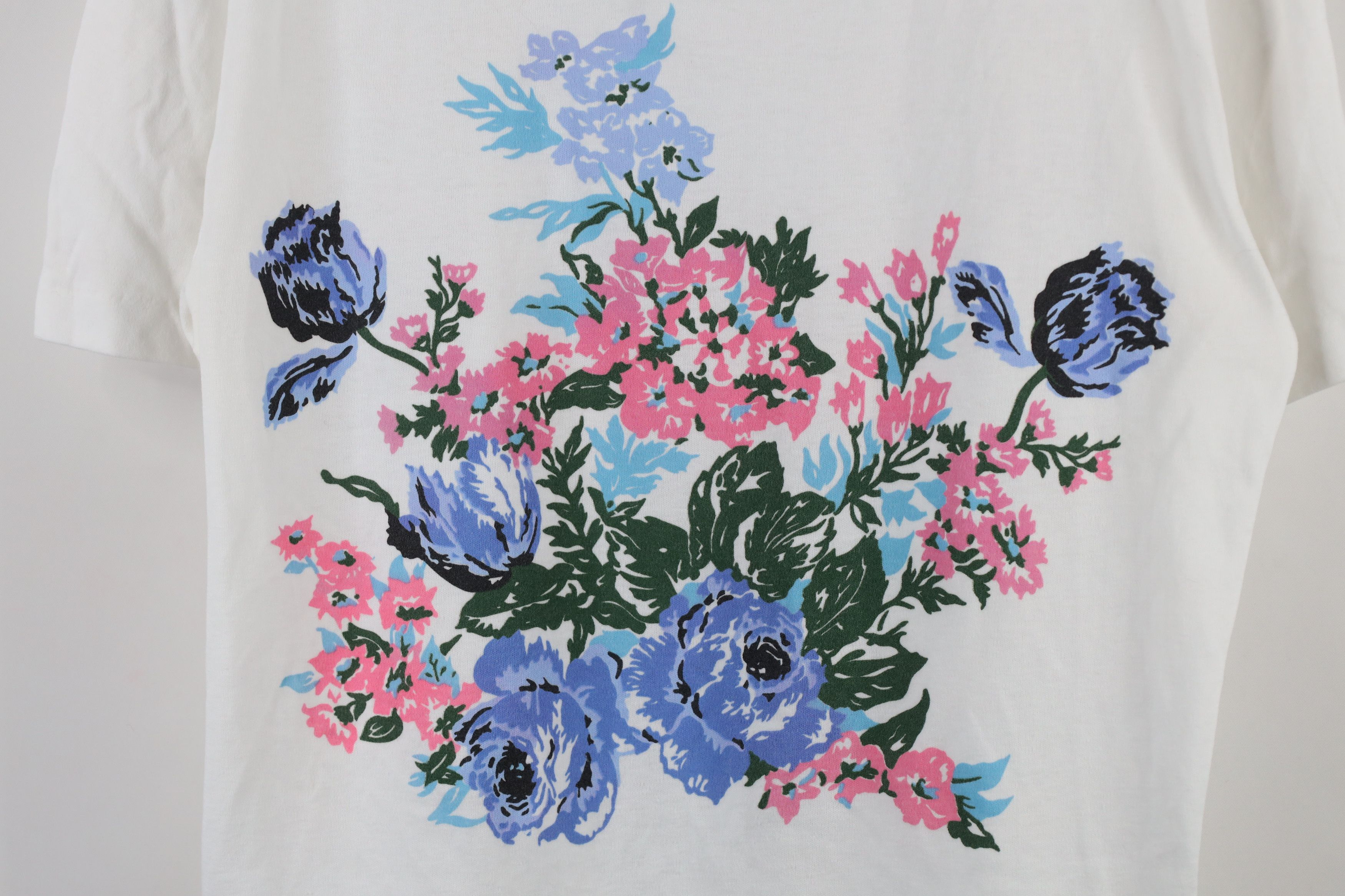 Vintage Vintage 90s Streetwear Floral Short Sleeve T-Shirt White USA Size L / US 10 / IT 46 - 4 Thumbnail