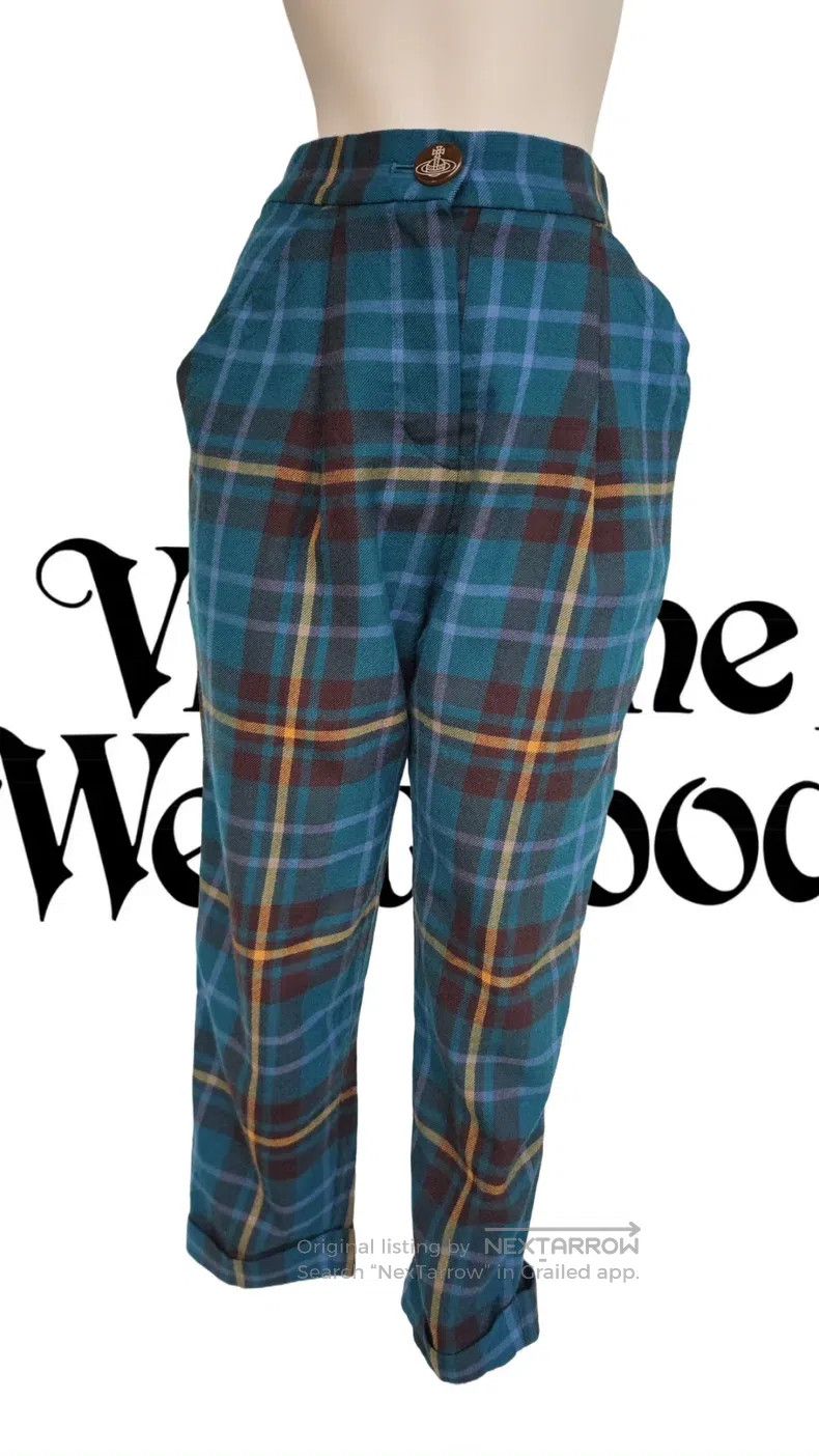 Other Vivienne Westwood size 2 Blue and Green Plaid Pants Size 23" - 1 Thumbnail