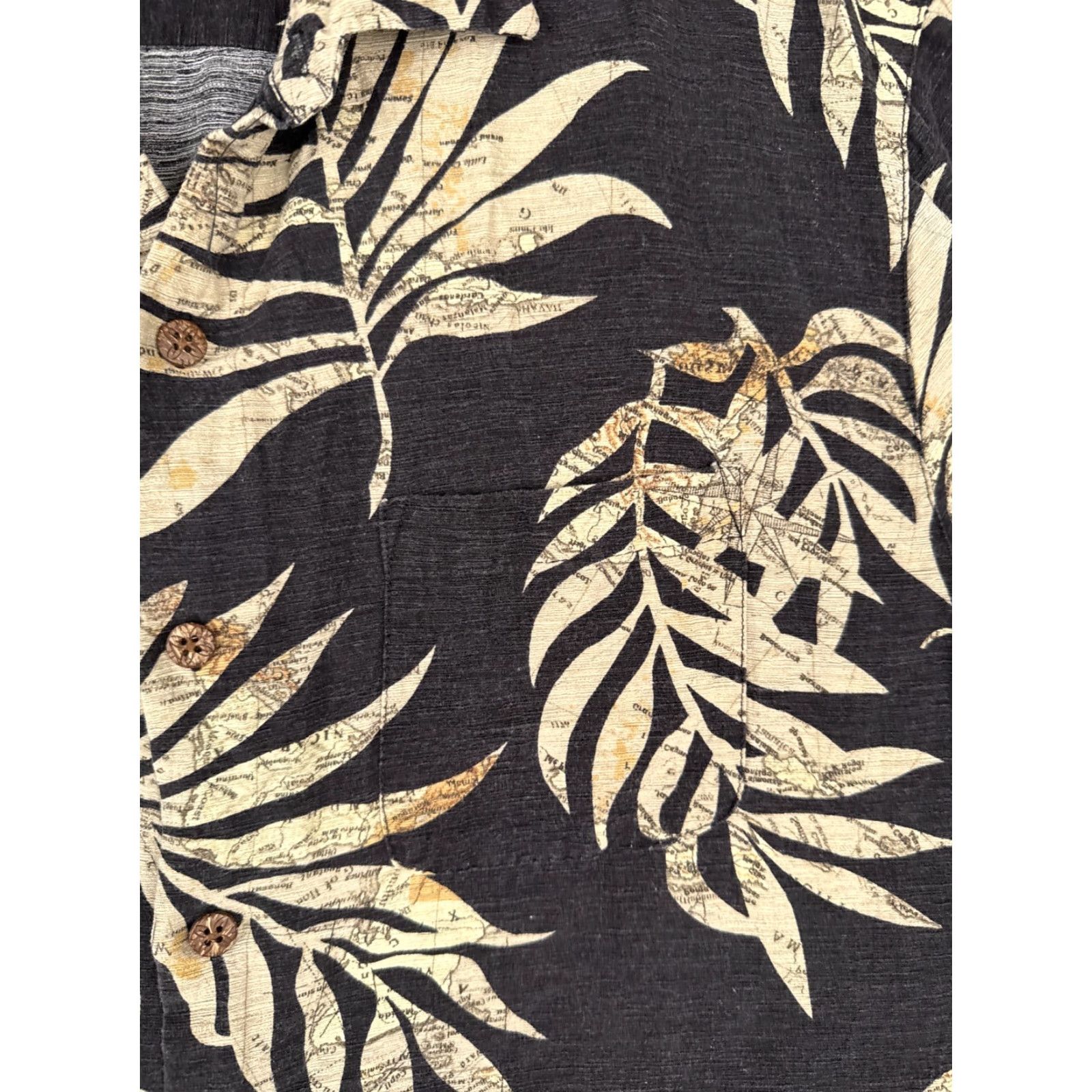 Vintage Caribbean Shirt Men XL Black Leaf Pattern Silk Cotton Blend Hawaiian Shirt Size US XL / EU 56 / 4 - 6 Thumbnail