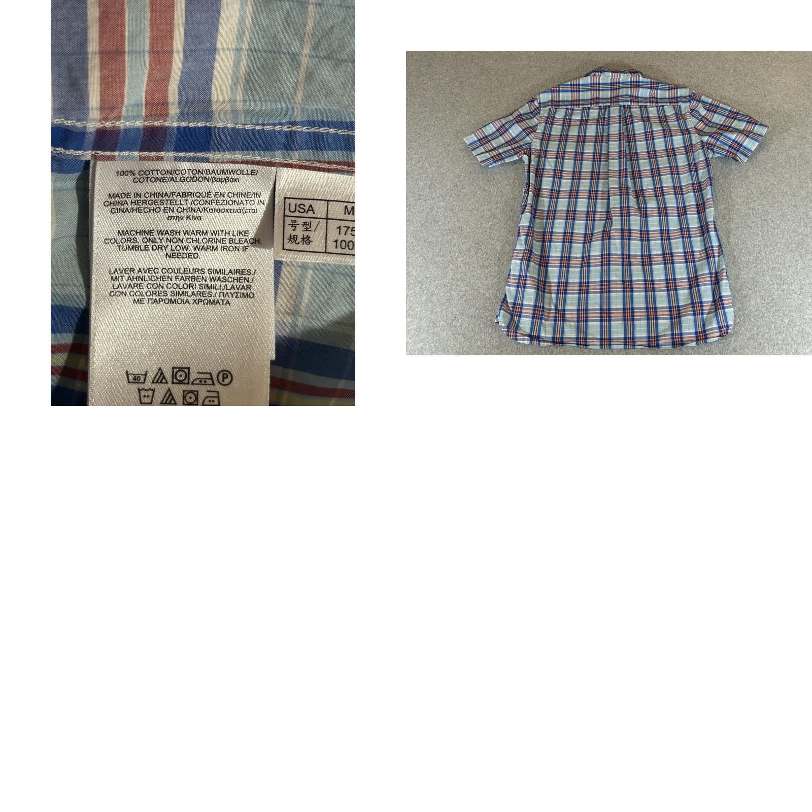 Brooks Brothers Brooks Brothers Shirt Mens M Blue Plaid Short Sleeve Button Up Camp Casual Fleece Red Sheep Logo Pocket Embroidered Button-Down Collar Vintage No Size US M / EU 48-50 / 2 - 8 Thumbnail
