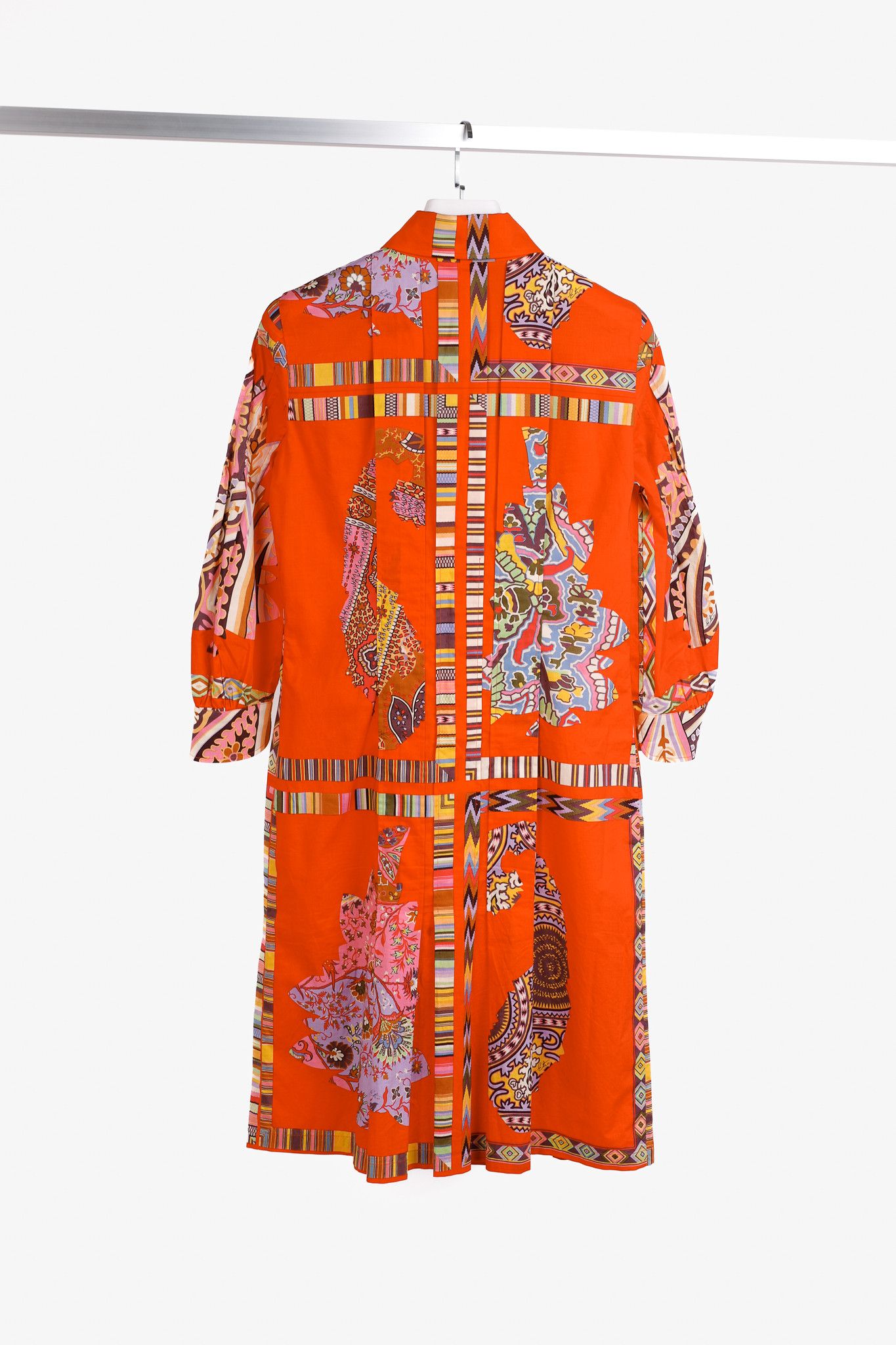 Etro Etro Vintage Orange Printed Cotton Shirt Dress Size M / US 6-8 / IT 42-44 - 2 Thumbnail