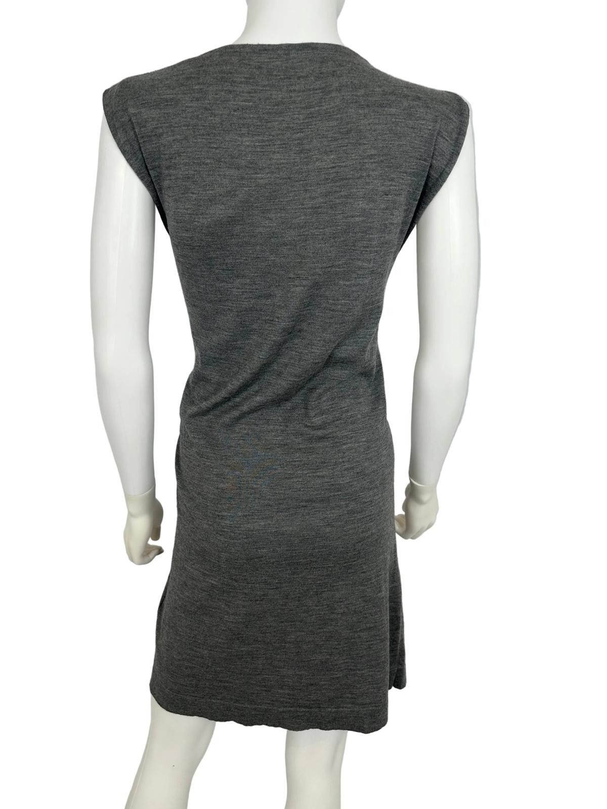 Balmain Balmain Grey Wool Chainmail Strap Dress Size S / US 4 / IT 40 - 2 Thumbnail