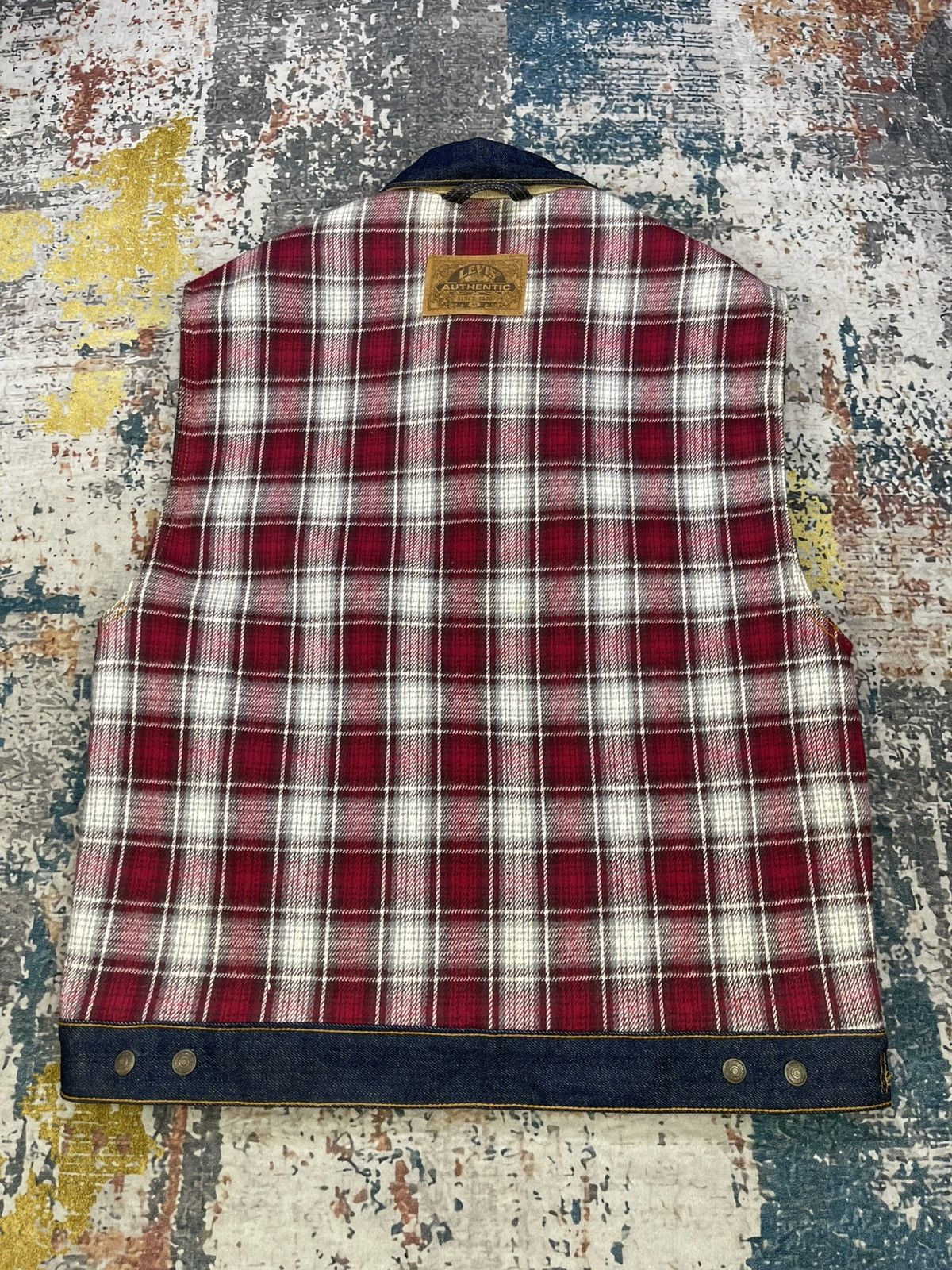 Levi's Vintage Clothing RARE🔥Vtg Levis Sample 1990 Reversible Denim Vest Jacket Size US M / EU 48-50 / 2 - 11 Thumbnail