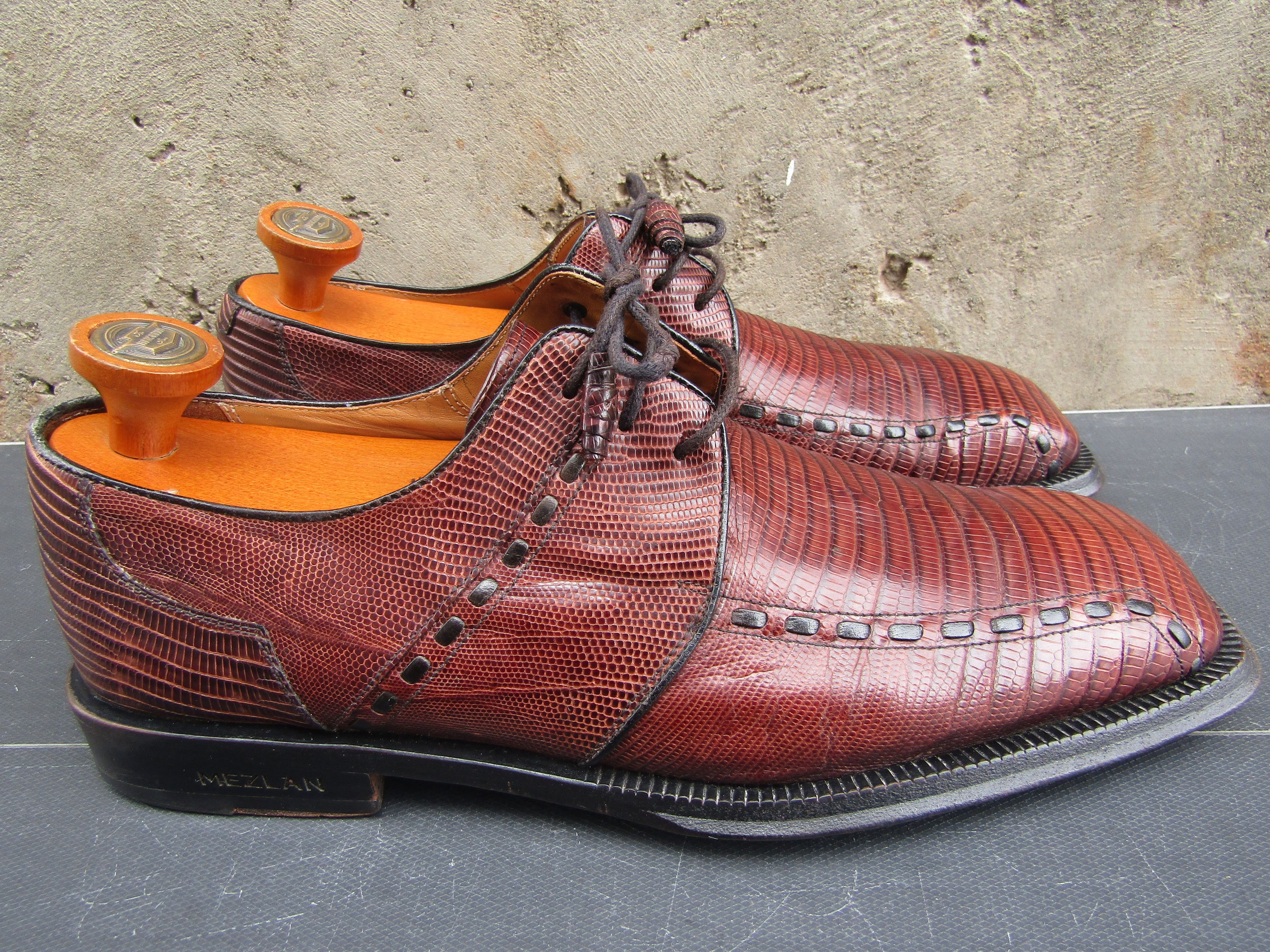 Mezlan Mezlan Platinum Genuine Lizard Leather Oxford Shoes Size US 8.5 / EU 41-42 - 6 Thumbnail