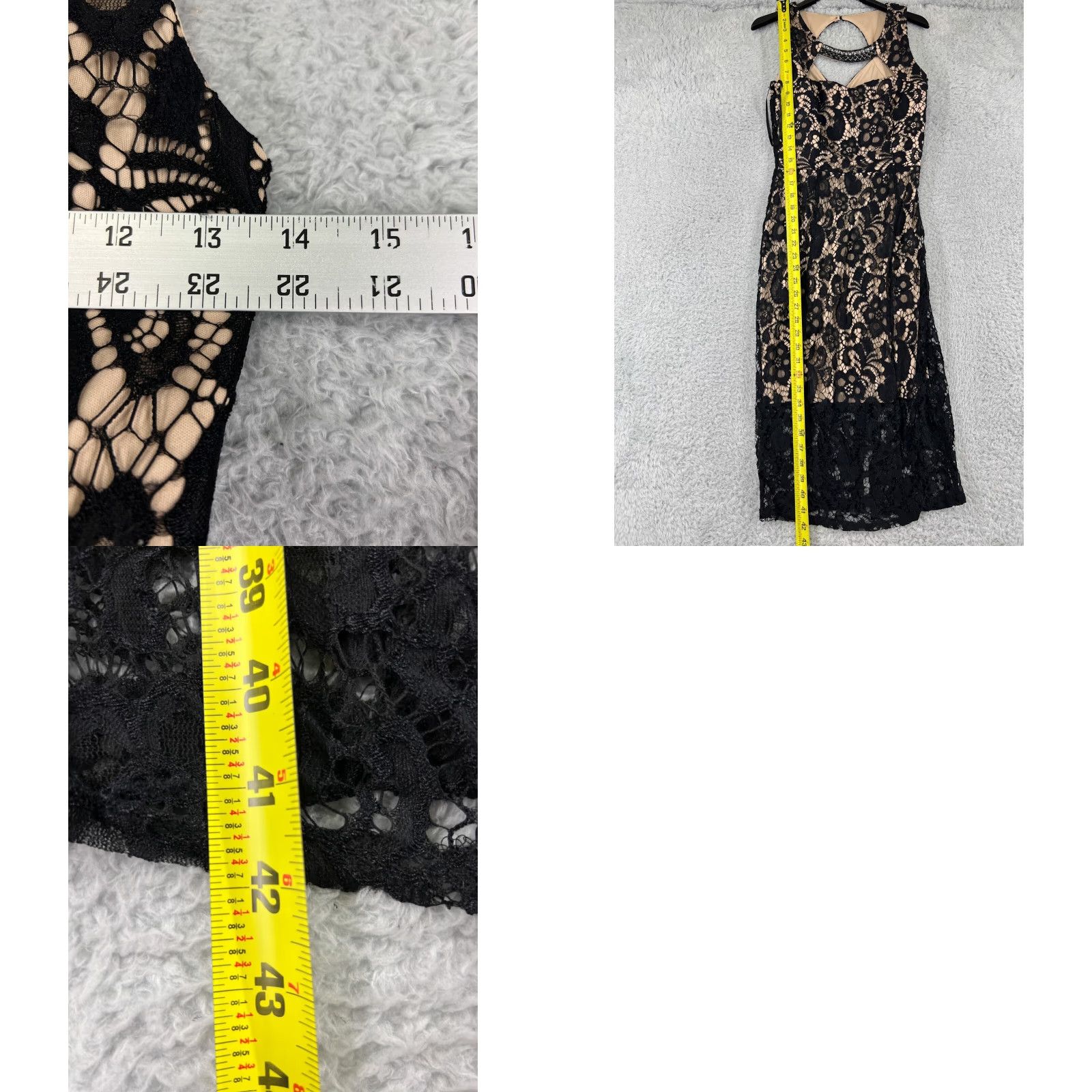 Vintage Enfocus Studio Dress Womens 6 Black Lace Sleeveless Polyester Nylon Elegant Wear Dress Size M / US 6-8 / IT 42-44 - 9 Thumbnail