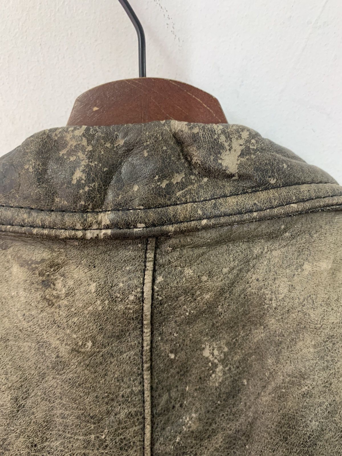 Freewheelers × Vintage Vintage Double Collar Cafe Racer Stonewash Leather Jacket Size US L / EU 52-54 / 3 - 10 Thumbnail