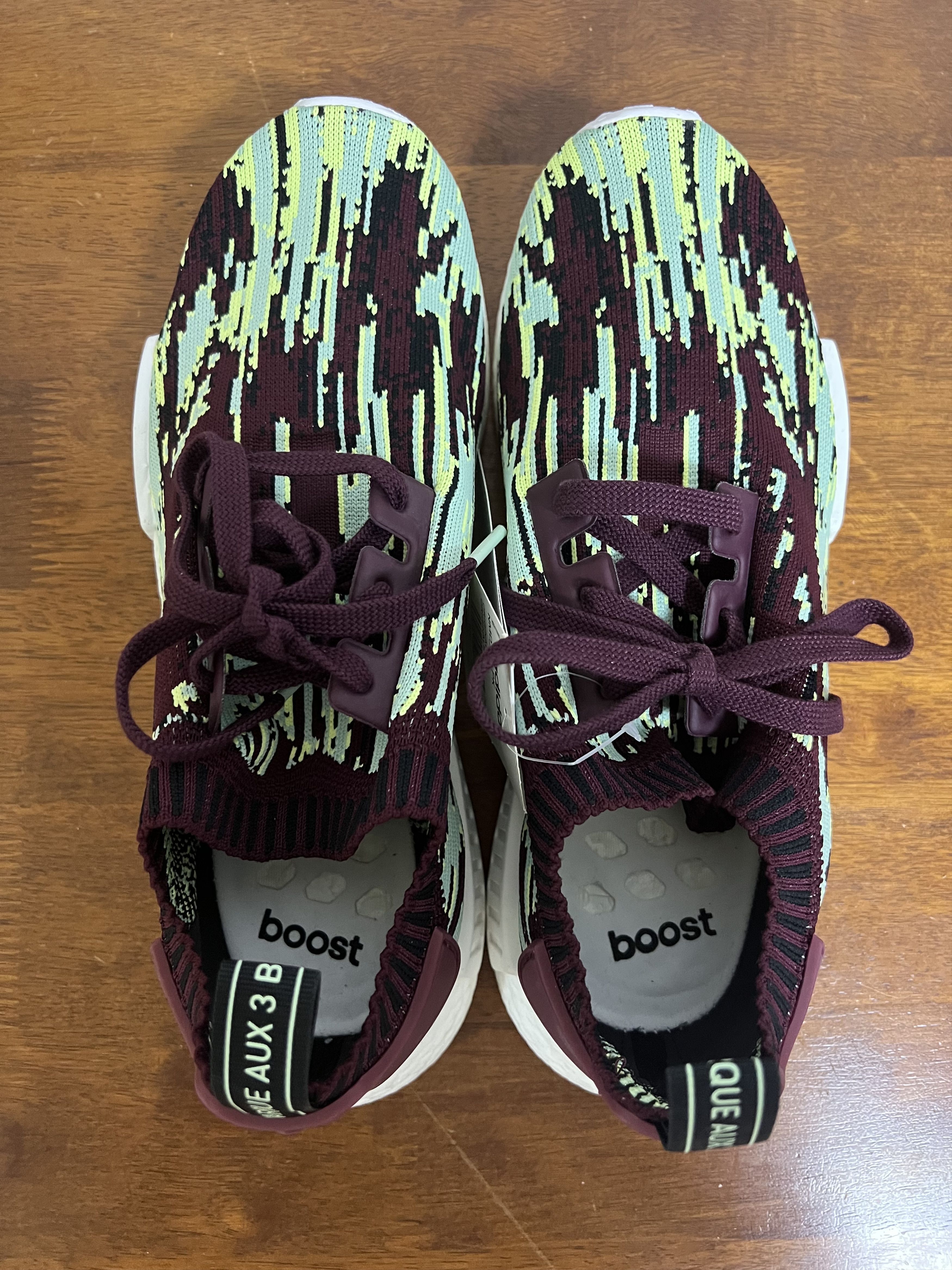 Adidas × Sneakersnstuff 💚 2018 Sneakersnstuff x Adidas NMD R1 Datamosh 2.0 Maroon Size US 10 / EU 43 - 8 Thumbnail