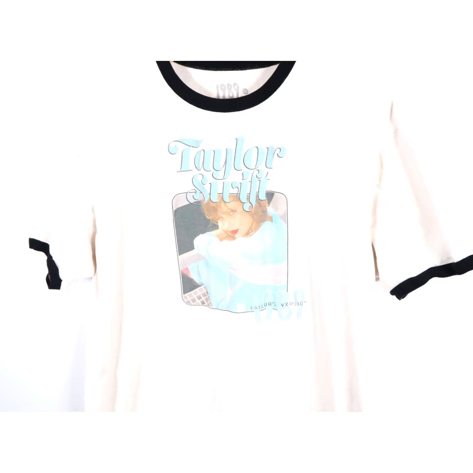 Vintage Taylor Swift 1989 Ringer T-Shirt Adult 3XL Ivory Photo Taylor's Version Retro Logo Short Sleeve Crew Neck Pullover Casual Women's T-Shirt Size XXL / US 16-18 / IT 52-54 - 4 Thumbnail
