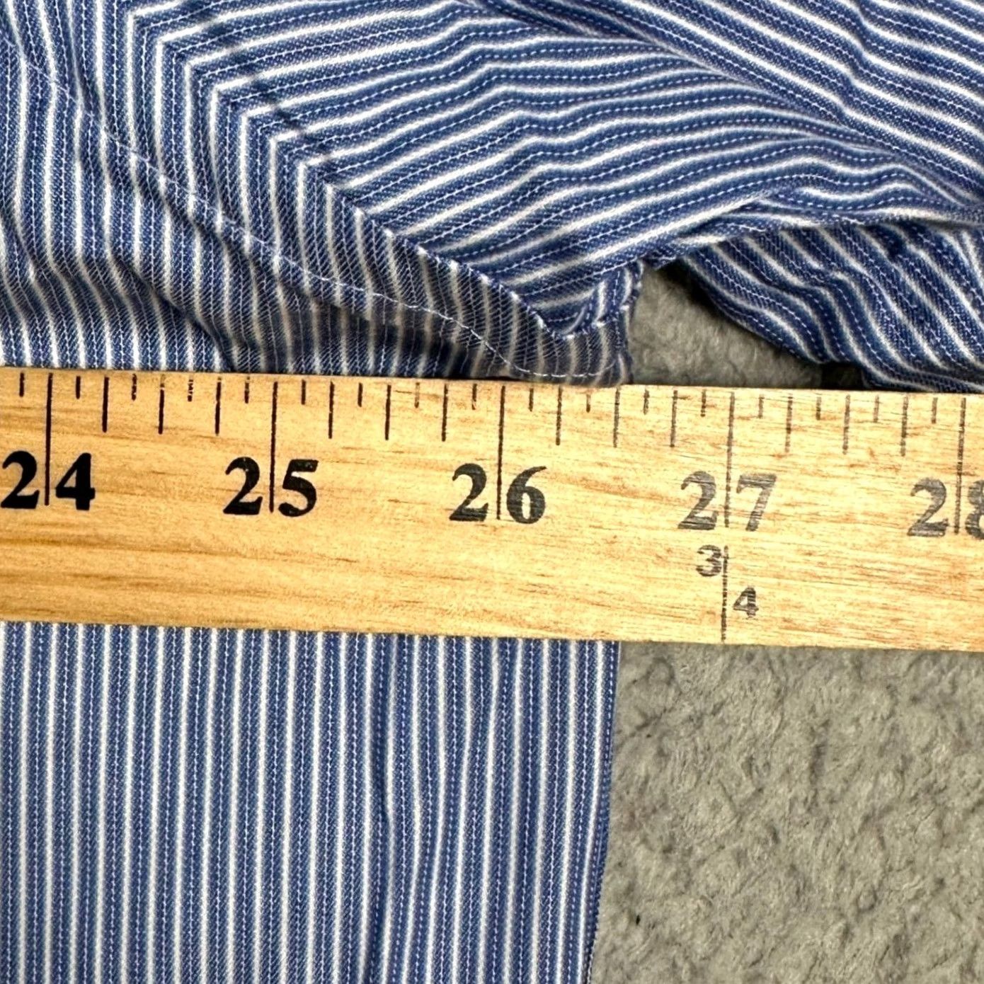 Calvin Klein Calvin Klein Shirt Dress Shirt Striped Button Up Blue 18 36-37 2XL Big & Tall Mens - Formal, Business Casual, Cotton, Long Sleeve, Pocket, Button Cuff Size US XXL / EU 58 / 5 - 6 Thumbnail