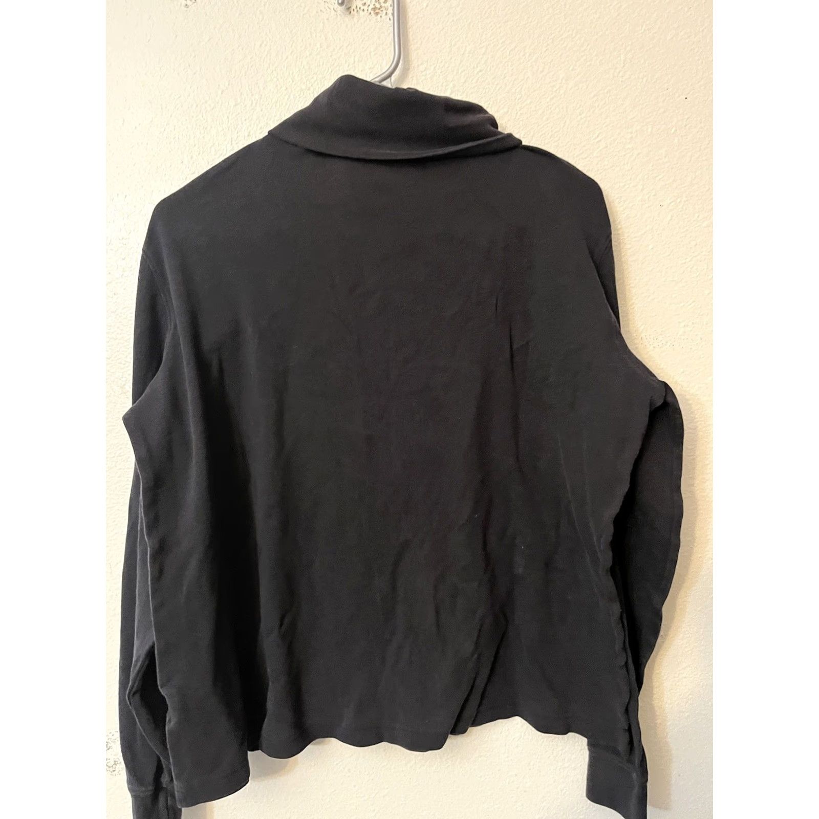 Lands' End Lands' End Reg Fit Turtleneck Long Sleeve Top Black Size L Womens Blouse Size L / US 10 / IT 46 - 2 Thumbnail