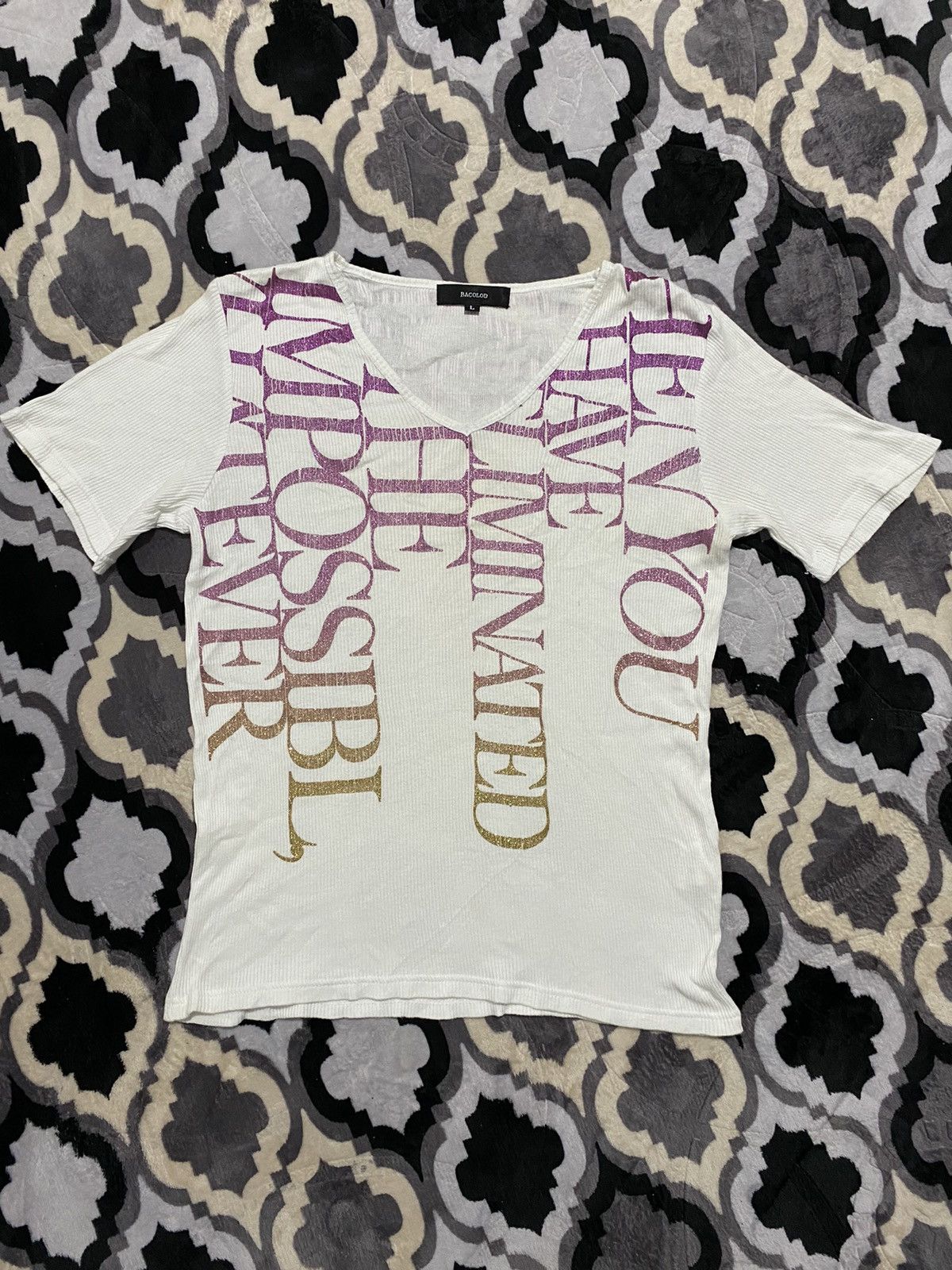 5351 POUR LES HOMMES Bacolod poem T-shirts japanese brand Size US L / EU 52-54 / 3 - 1 Thumbnail