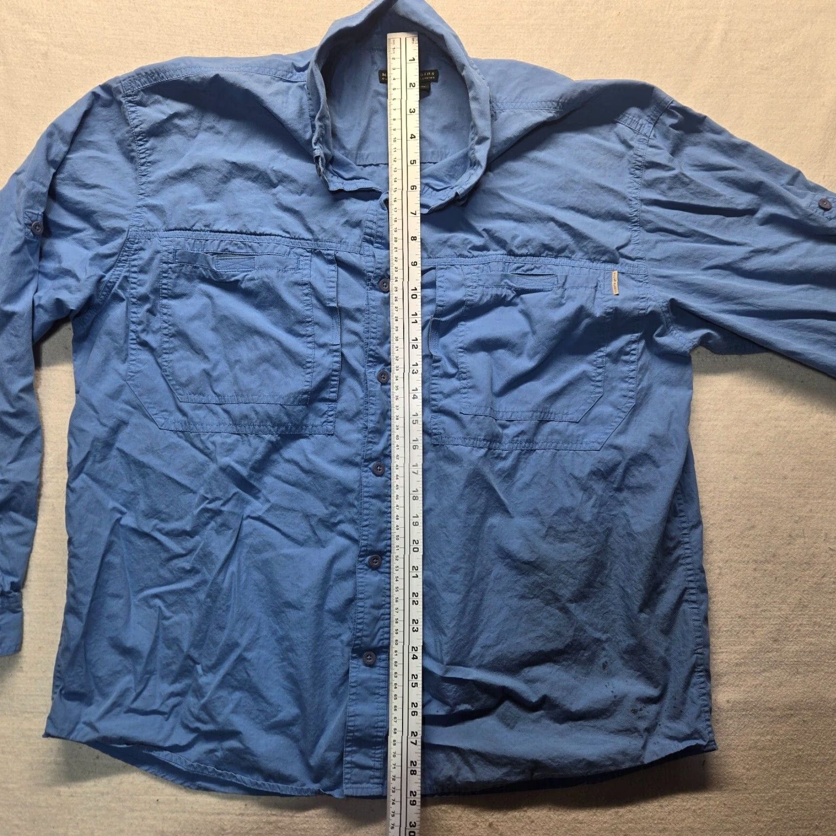 Royal Robbins Royal Robbins Solid Blue Long Sleeve Button Front Shirt XL Men’s Adult Colossal? Size US XL / EU 56 / 4 - 7 Thumbnail