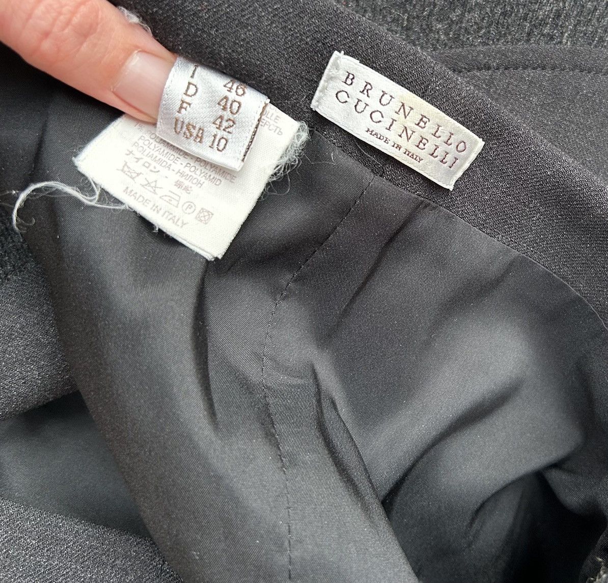 Brunello Cucinelli Brunello Cucinelli Pencil Skirt Charcoal Wool Cashmere Blend Size 32" / US 10 / IT 46 - 4 Thumbnail