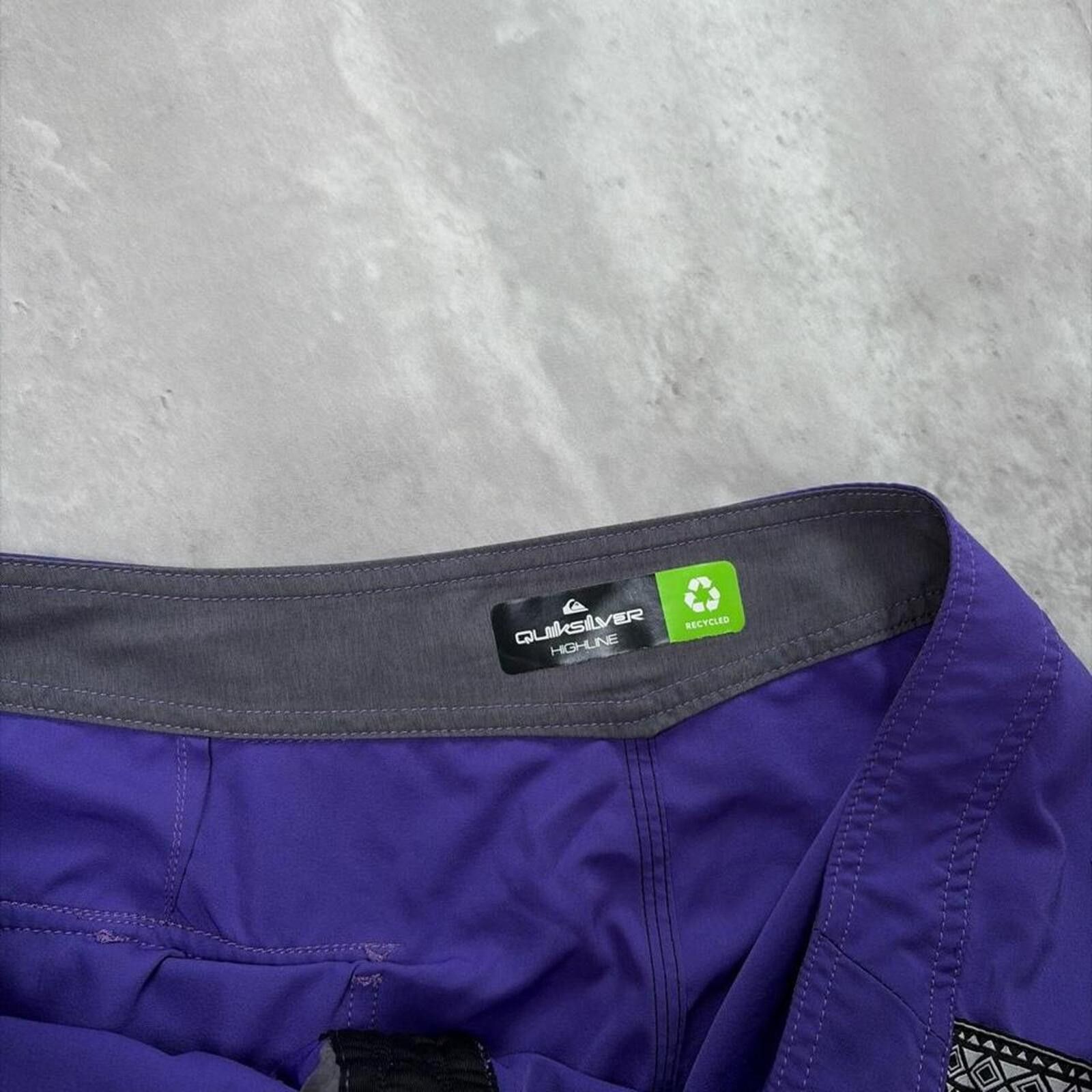 Quiksilver Y2K Purple Quiksilver Surf Grunge Baggy Board Shorts Size US 36 / EU 52 - 5 Thumbnail