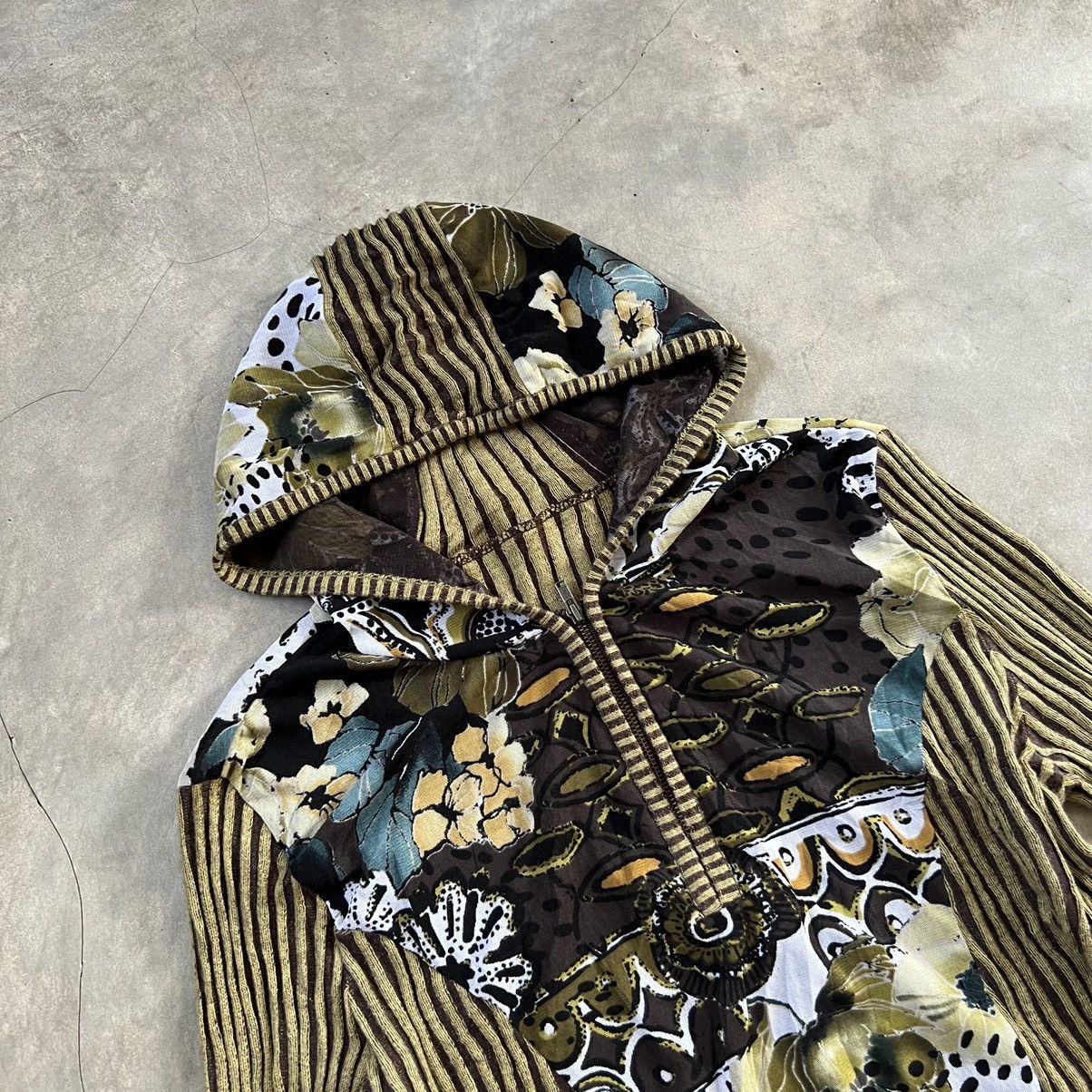 Japanese Brand Vintage Sun Rose Issey Style Half Zip Ribbed Hoodie Size L / US 10 / IT 46 - 3 Thumbnail