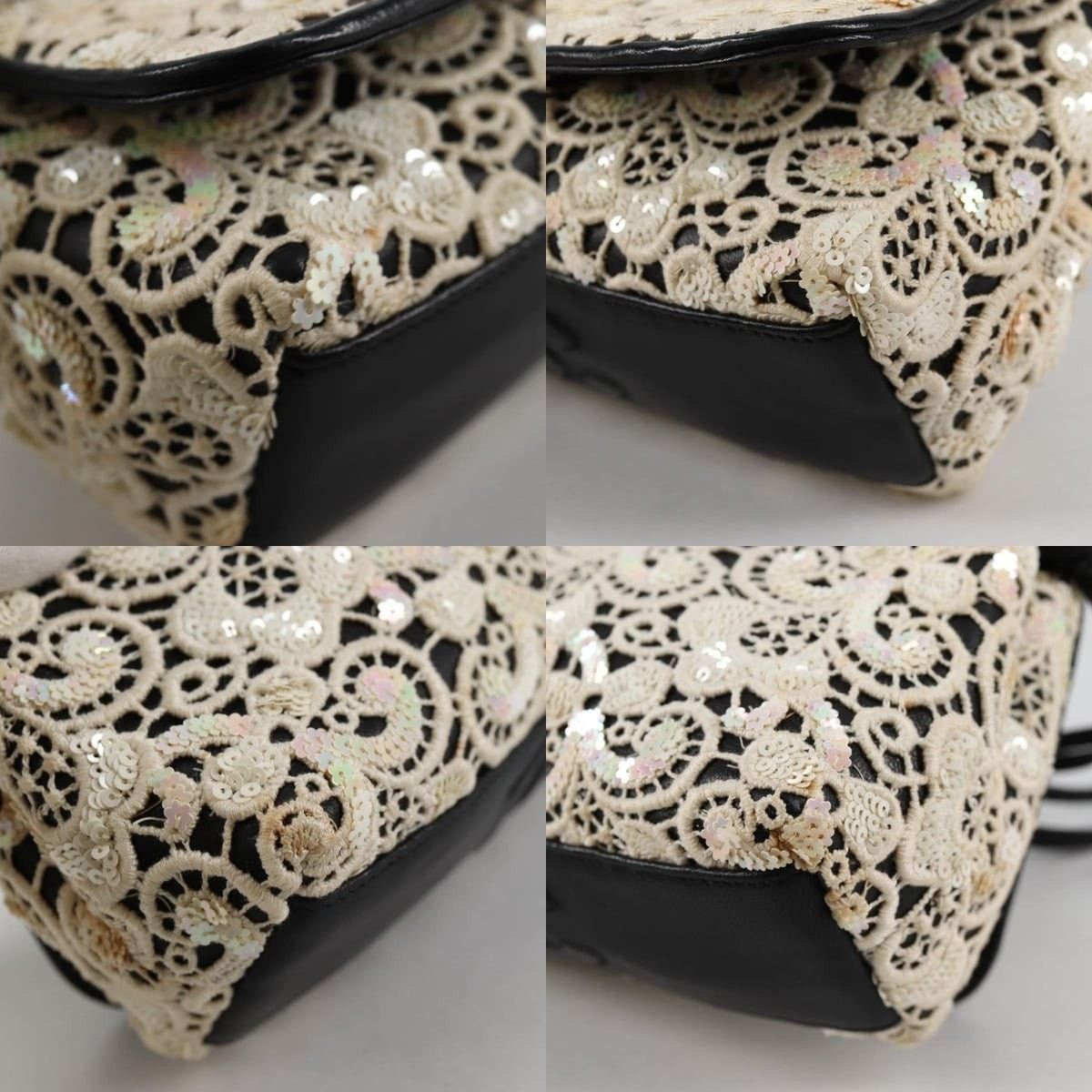 Chanel Chanel Sequin Shoulder Bag Leather White Gold CC Size ONE SIZE - 6 Thumbnail