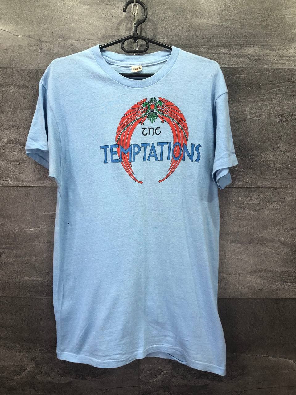 Pre-owned Band Tees X Tour Tee The Temptations Reunion Tour 1982 Vintage Tee T-shirt In Blue