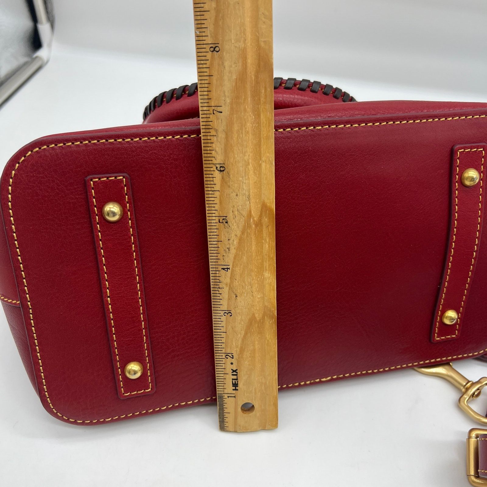 Dooney & Bourke Dooney & Bourke Florentine Leather Domed Purse Red Color Size ONE SIZE - 9 Thumbnail