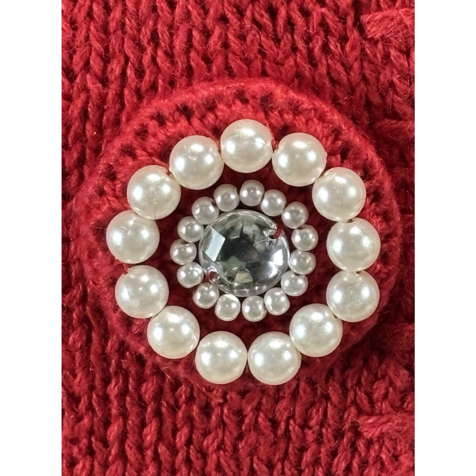 Vintage VINTAGE Victoria Jones Christmas Cardigan Sweater Women’s M Red Snowmen Beaded Pearl Button Jewel Knit Cotton Blend 90s Holiday Ugly Snowman Size M / US 6-8 / IT 42-44 - 7 Thumbnail